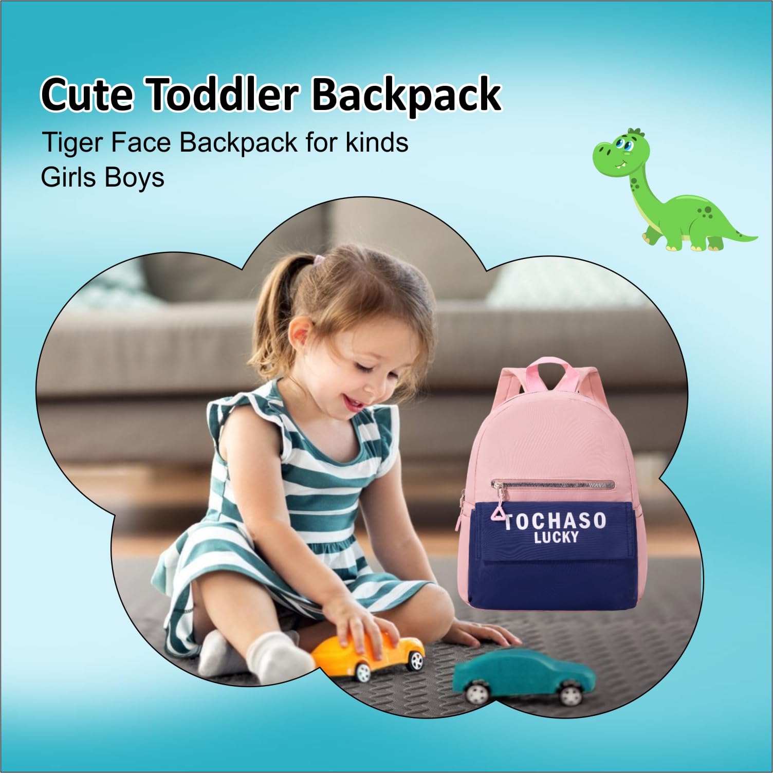 Tinytot 12" Cute Backpack for Kids Girls Boys Toddler Backpack Preschool Nursery Play School Travel Bag for 2 to 5 Year Child - Mini Size