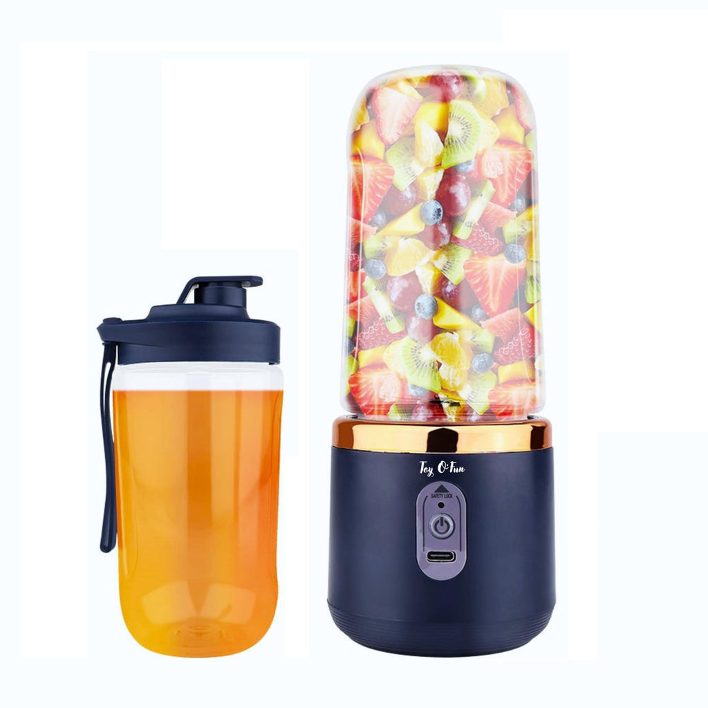 Portable Blender – Electric Juicer & Smoothie Maker with 6 Stainless Steel Blades, 3-Speed Gears, USB Rechargeable 1500mAh Battery, Personal Mini Fruit Mixer Cup for Home, Travel & Gym (Multicolor-2)