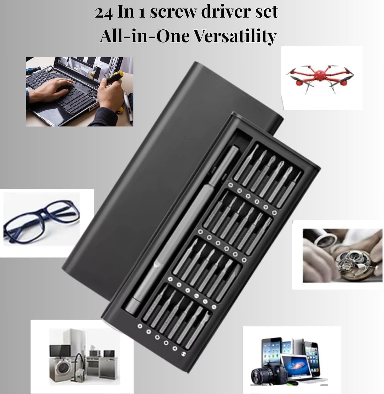 SP Electron 24 In1 Mini Precision Screwdriver Set with Magnetic Head and Steel Bits for Phone, Tablet, PC, TV, Monitor and Multiple Repair Tool Kit