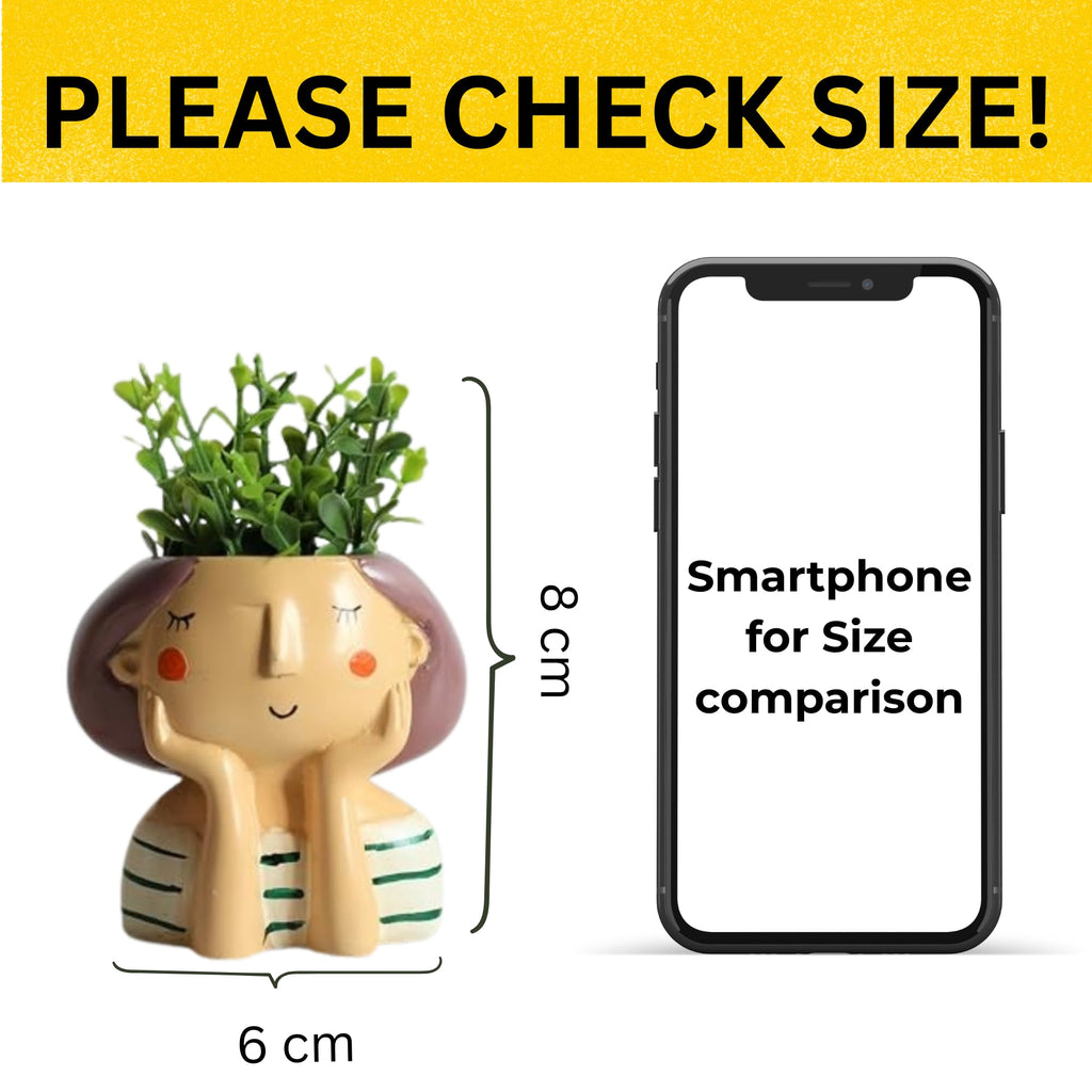 Kawai Homes Showpiece for Home Decor - Cute Table Resin Miniature Decorative Stylish Figurines Items for Living Room Kitchen Kids Bedroom Study Room Decoration Accessories (Happy-Girl), 40 mm, Beige