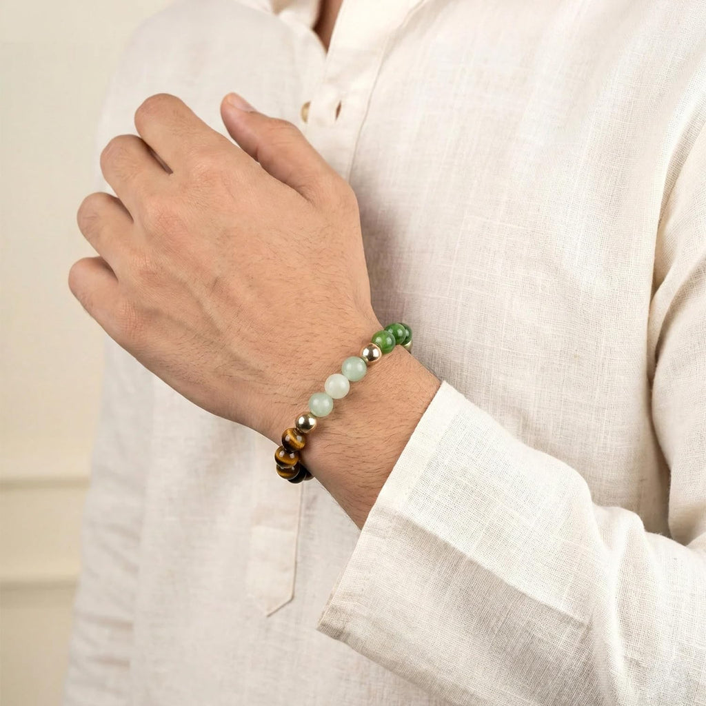 Astrotalk Dhan Yog Bracelet | Attracts Wealth & Financial Prosperity | Pyrite, Citrine, & Aventurine | Astrology Dhanyog Bracelet for Men & Women | Certificate of Authenticity