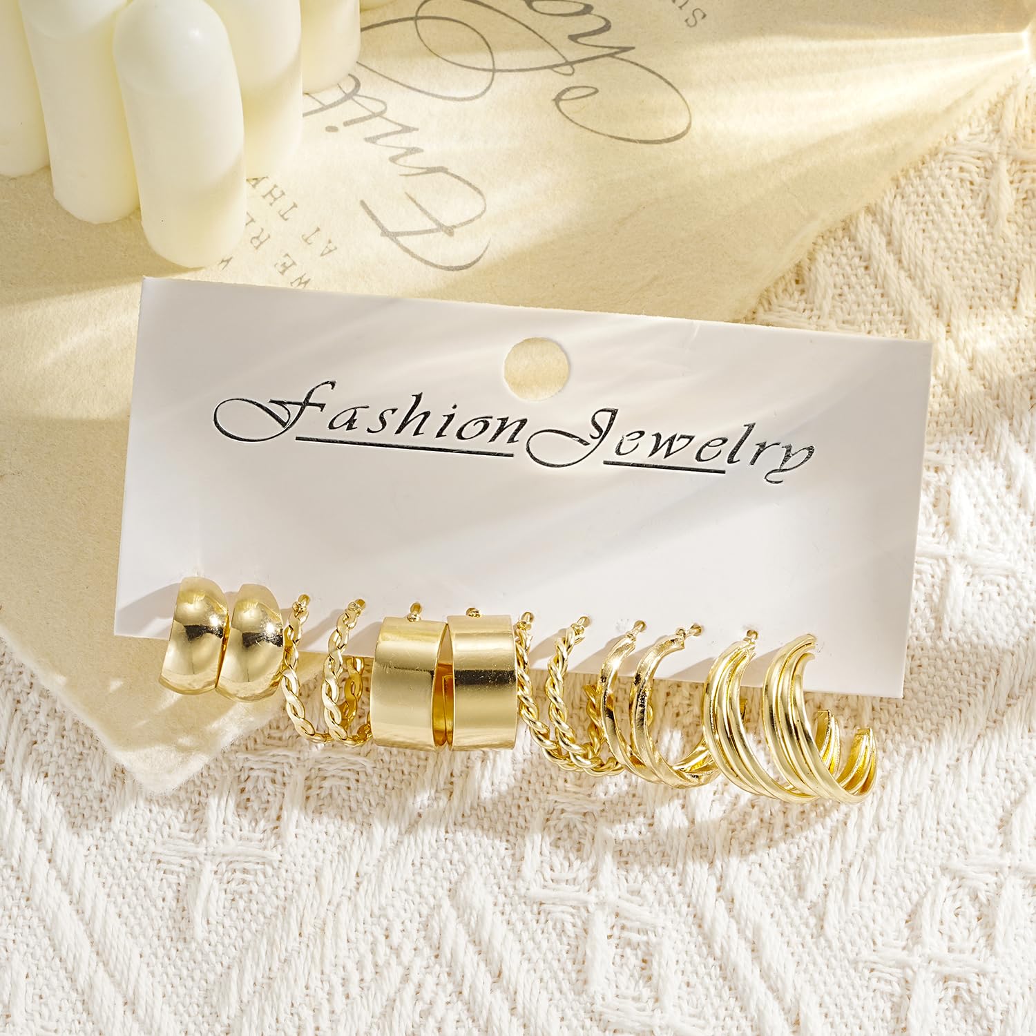 Shining Diva Fashion 6 Pairs Combo Set Latest Stylish Hoop Earrings for Women and Girls (15725er)