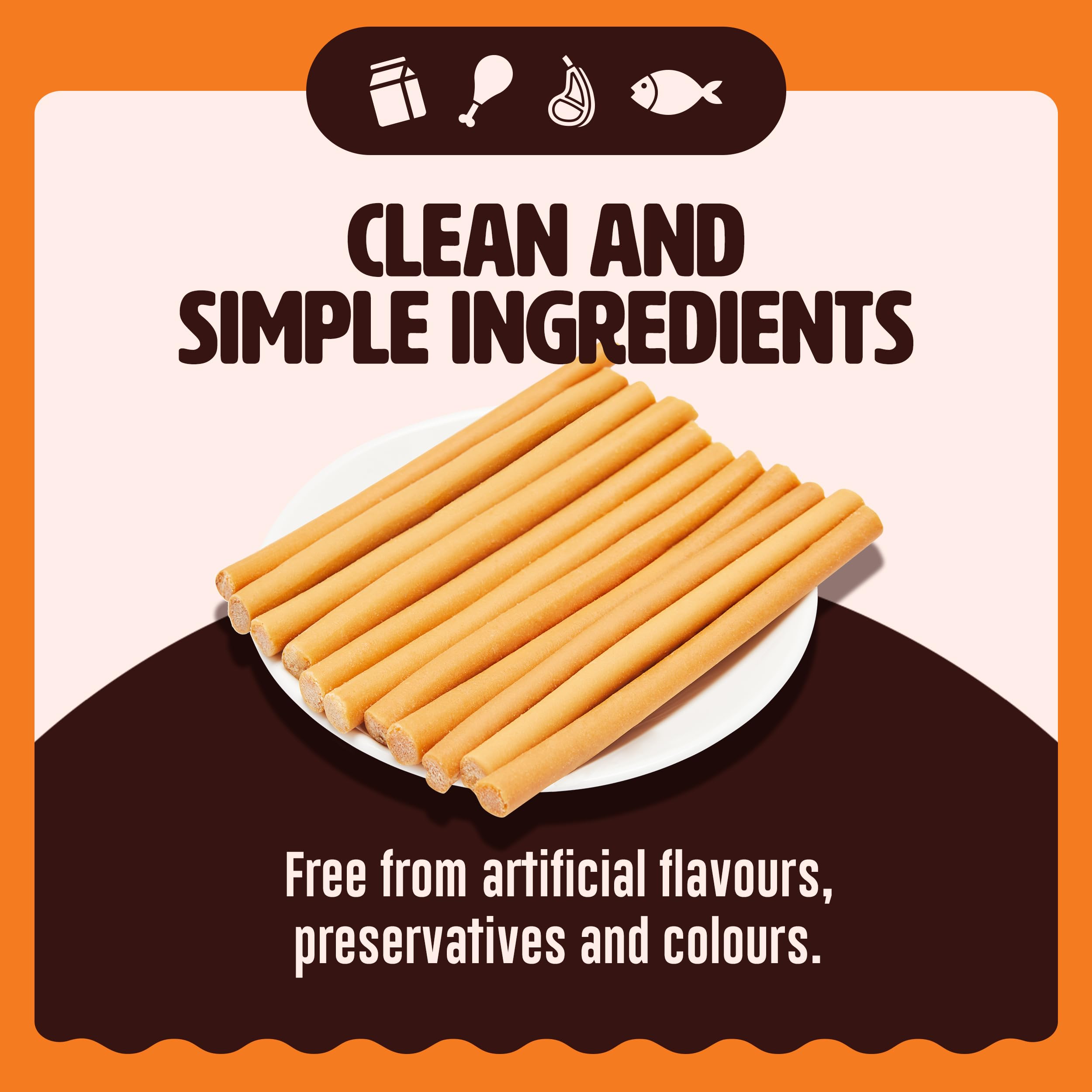 Kennel Kitchen Soft Baked Lamb with Pumpkin Sticks Treats for Dogs, 100g (Pack of 1) | Soft Dog Chew Sticks | Dog Treats for Adult Dogs and Puppies