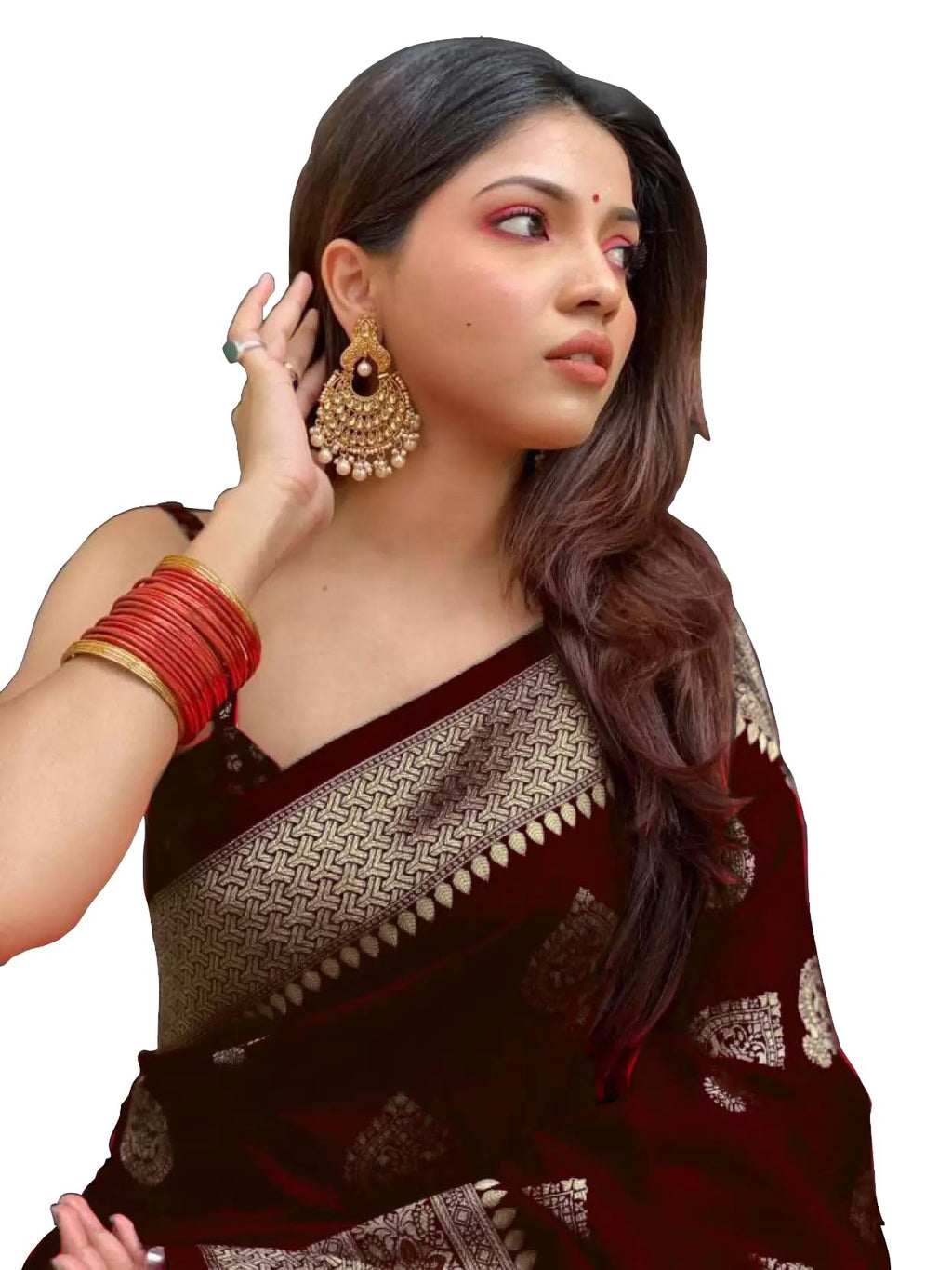 Shasmi Women's Banarasi Saree Pure Kanjivaram Silk Saree Soft new ladies 2026 Design Wear Pattu Sarees Latest Cotton Party Sari collections With Blouse Piece for Wedding sadi (PARI 122 MAROON)