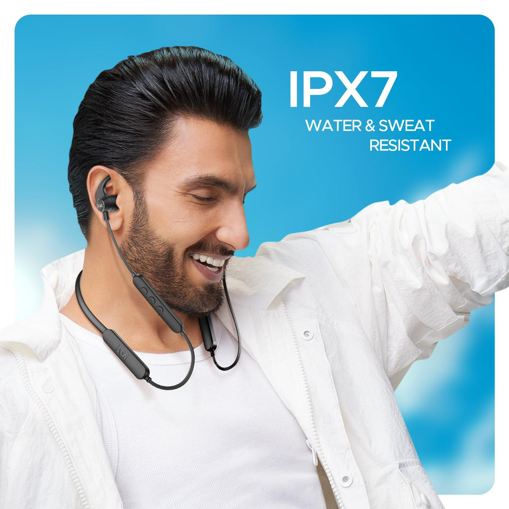 Boat Rockerz 255 Pro+, 60HRS Battery, Fast Charge, IPX7, Dual Pairing, Low Latency, Magnetic Earbuds, in Ear Bluetooth Neckband, Wireless with Mic Earphones (Active Black)