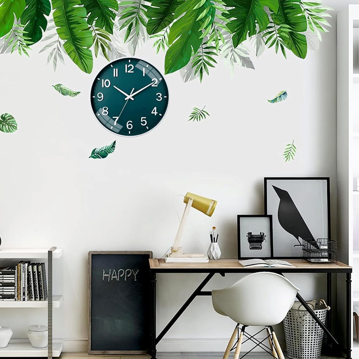 TEKCOOL Wall Clock 12" Silent Quartz Decorative Latest Wall Clock Non-Ticking Classic Clock Battery Operated Round Easy to Read for Room/Home/Kitchen/Bedroom/Office/School(Green)'