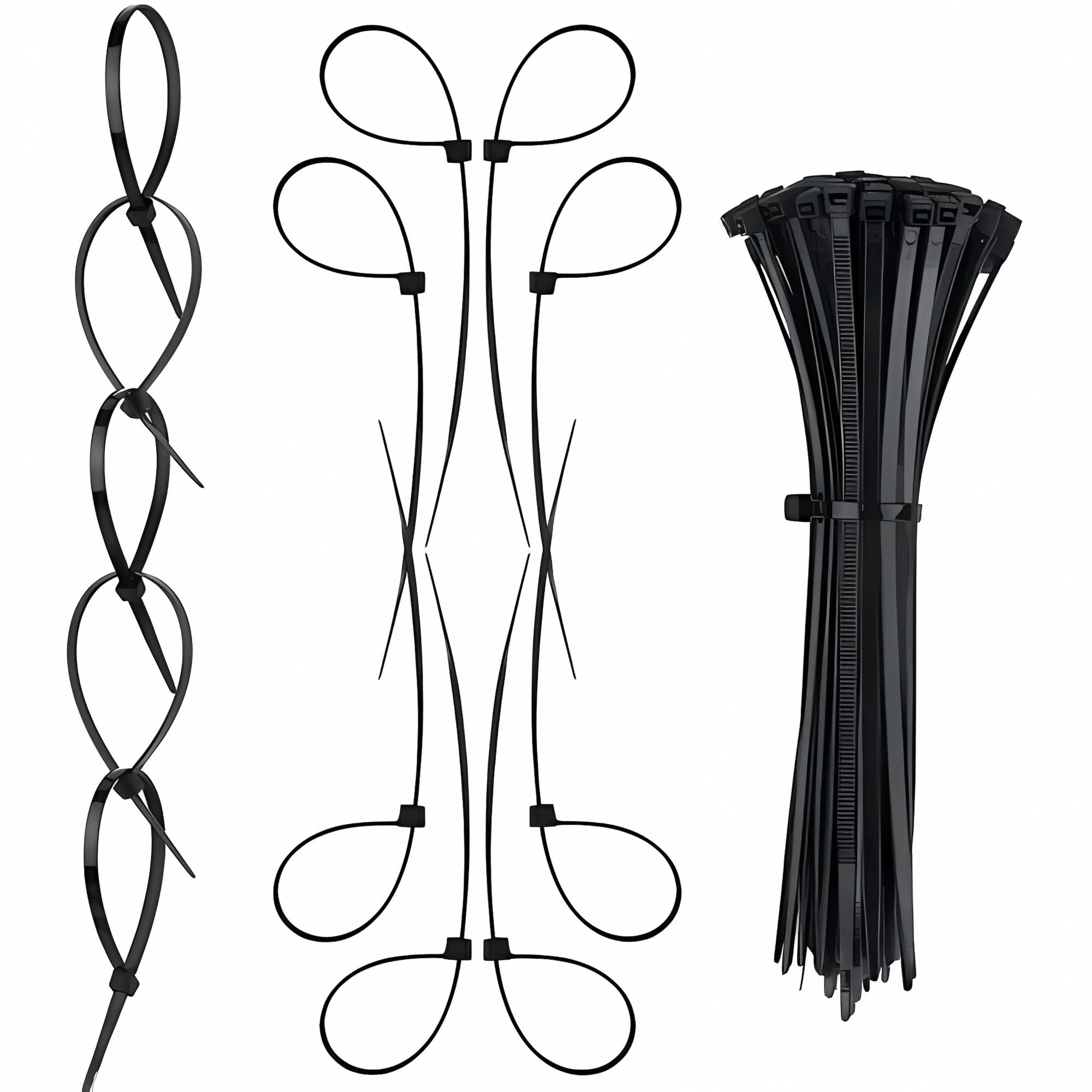 Hian 4-Inch Nylon Cable Ties (100-Pack) – Heavy-Duty, Self-Locking Plastic Straps for Indoor and Outdoor Use – Durable, Adjustable Cable Management Solution (100 mm x 2.5 mm, Black)