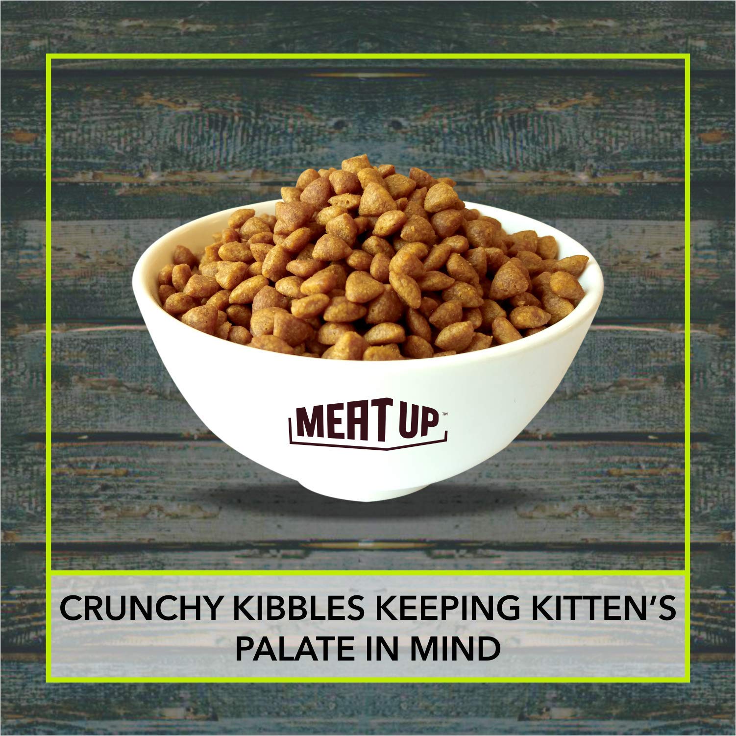 Meat Up Kitten Dry Cat Food (Up to 12 Months) 1.2kg + 1.2kg (Total 2.4kg Pack) | Ocean Fish Flavour | Complete Nutrition | Taurine for Heart