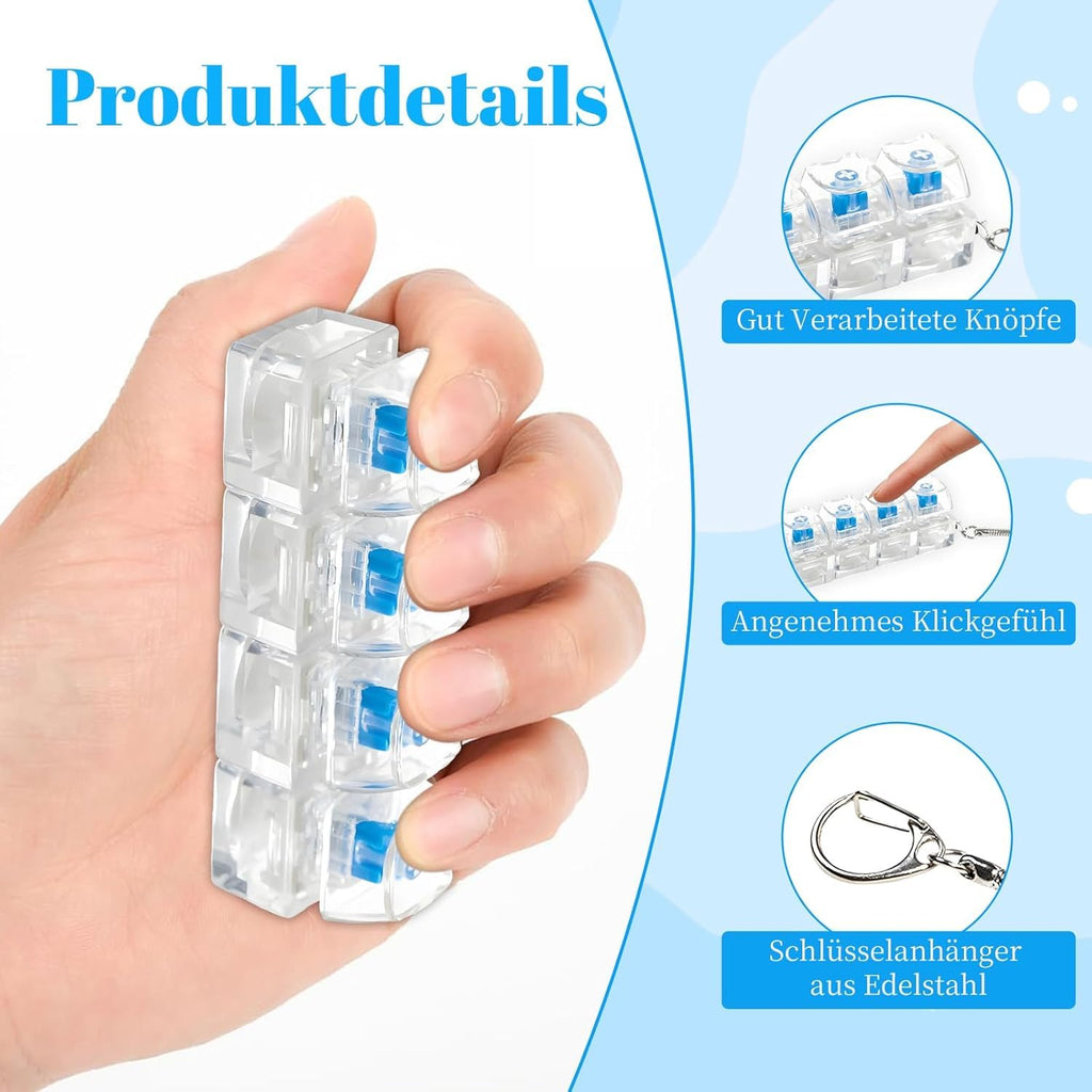 Yopple Keyboard Keychain for stress Relief, Keyboard Fidget Keychain Keyboards Decompression Button Finger Clicker Toys Sensory Fun Toys Button Stress Relief Fidgets Gifts to Relieve Stress for Adults