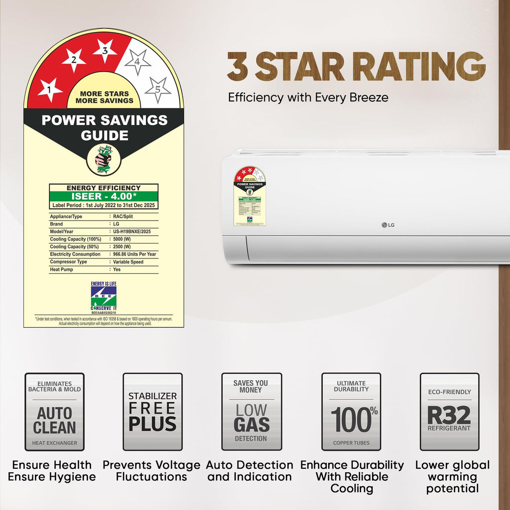 LG 1.5 Ton 3 Star, Hot & Cold AC for All Season, DUAL Inverter Split AC (Copper, Convertible 5-in-1, VIRAAT Mode, 4 Way Air Swing, HD Filter with Anti-Virus Protection, US-H19BNXE, White)