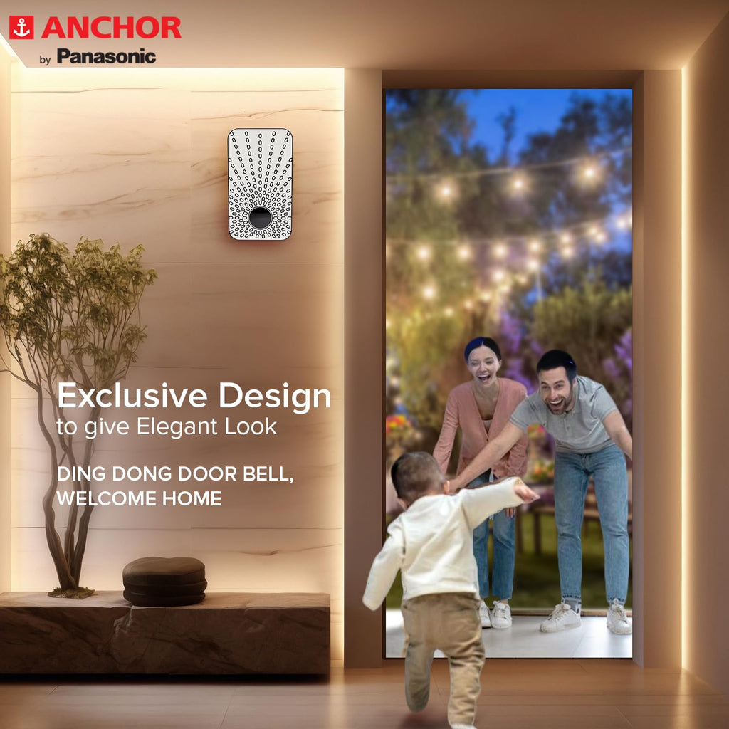 Anchor by Panasonic Dual Tone Doorbell | Calling Bell for Home | Door Bell for Office, School (38912)