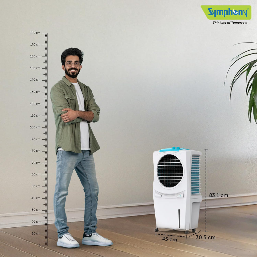 Symphony Ice Cube 27 Personal Air Cooler For Home with Powerful Fan, Honeycomb Pads, i-Pure Technology and Low Power Consumption (27L, White)