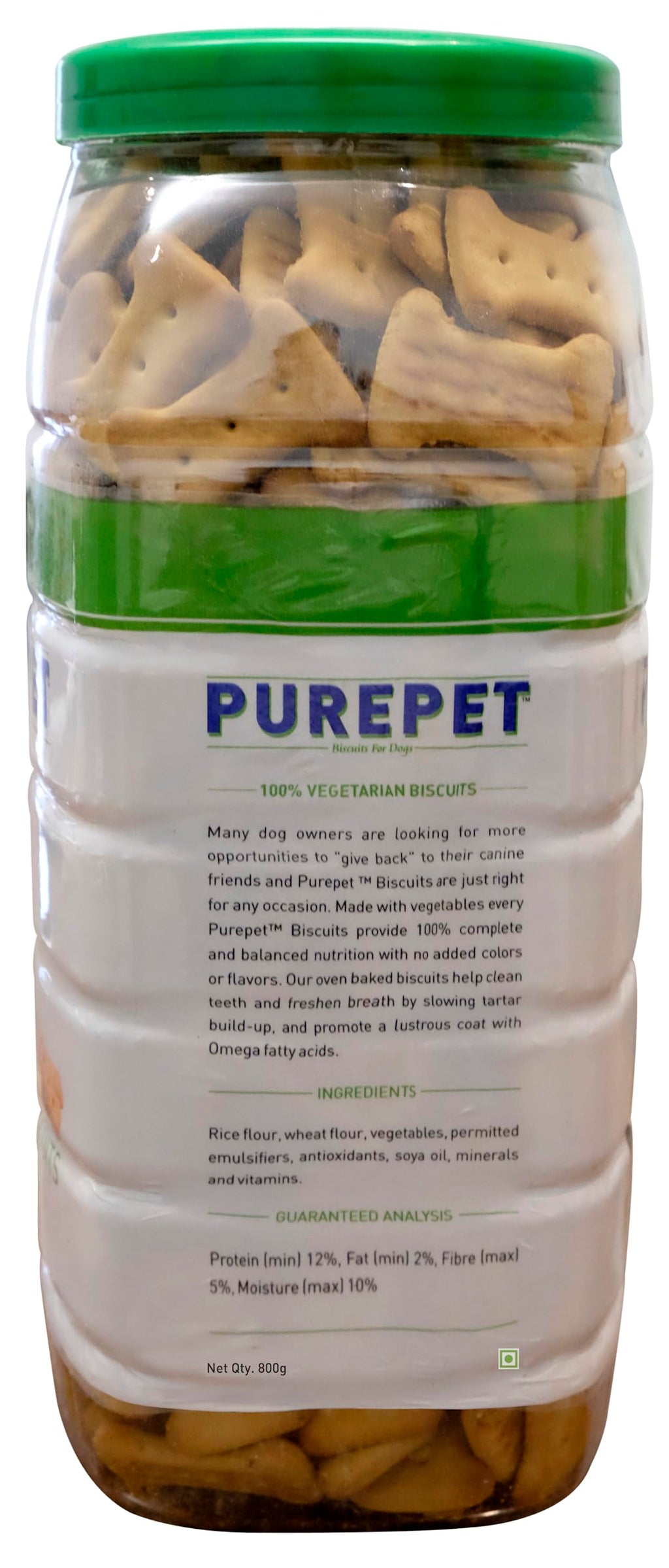 Purepet Dog Treats Biscuits for All Life Stages 800g Pack 100% Vegetable Flavour Active Behaviour Oral Health Training and Behaviour Healthy Immune System