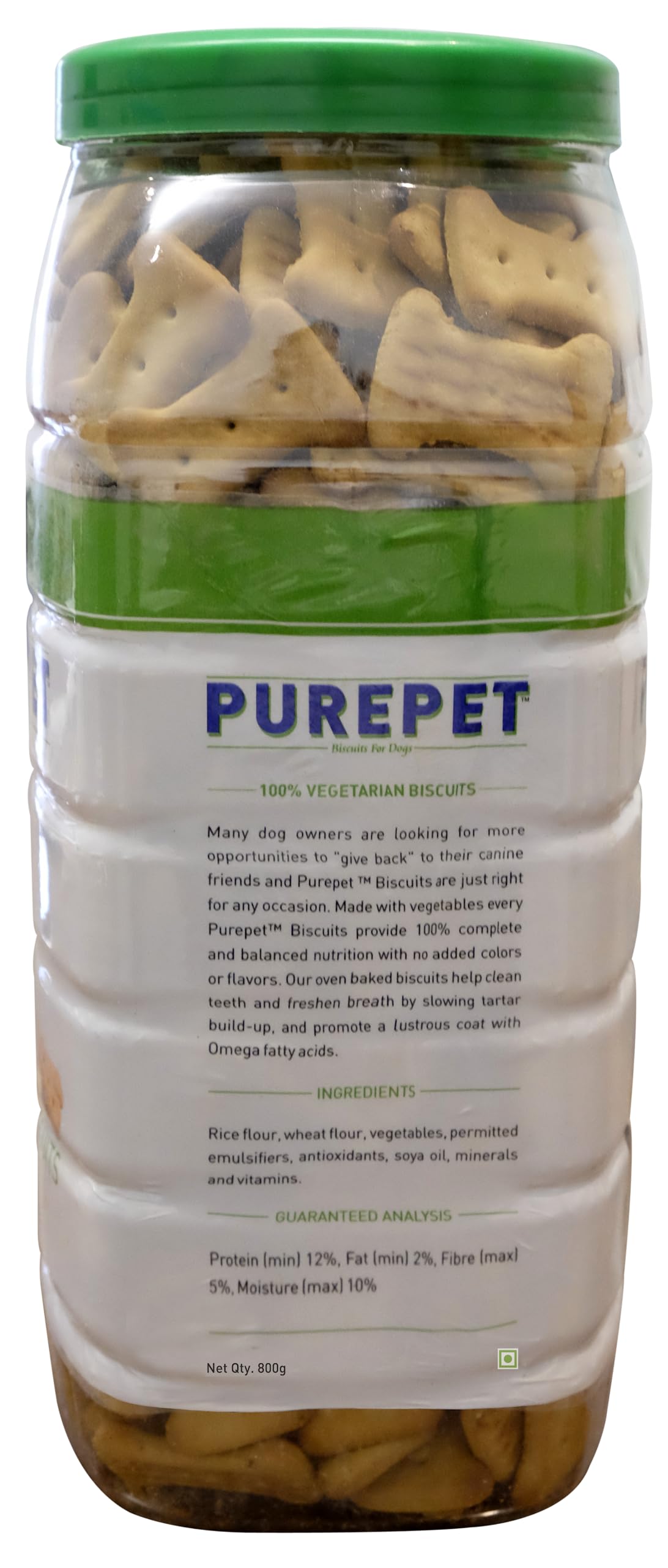 Purepet Dog Treats Biscuits for All Life Stages 800g Pack 100% Vegetable Flavour Active Behaviour Oral Health Training and Behaviour Healthy Immune System