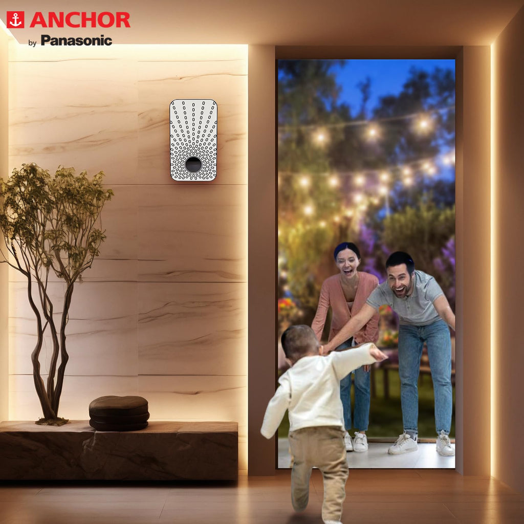 Anchor by Panasonic Dual Tone Doorbell | Calling Bell for Home | Door Bell for Office, School (38912)