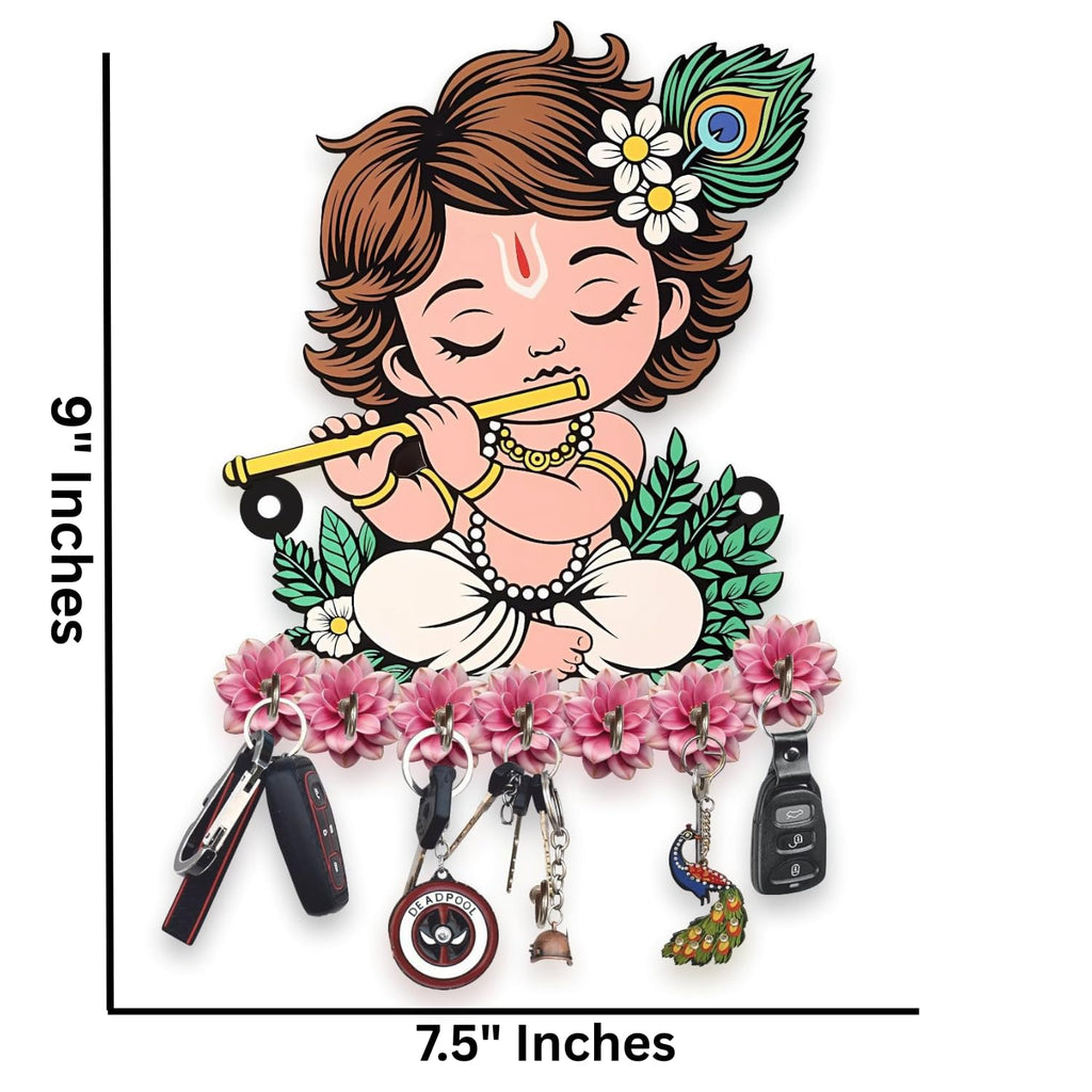 Webelkart Premium Cute Krishna Key Holder for Home/Office Decor/Key Hanger for Wall Decor,Decorative Item for Home (Cute Krishna)