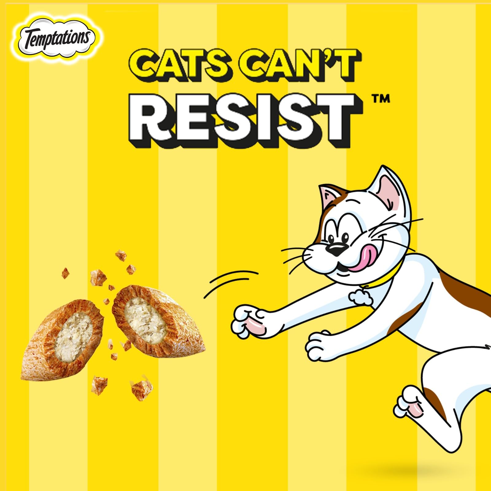 Temptations Crunchy Cat Treats, Seafood Medley Flavour, 85 g, Goodness of Protein, Vitamins & Minerals, Soft Inside Crunchy Outside, Adult, Chunk