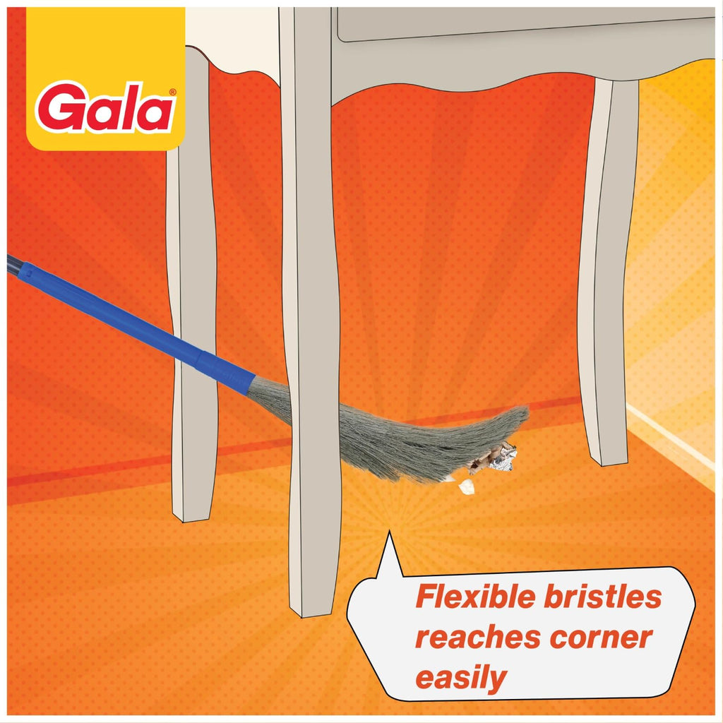 Gala No Dust Broom 2 in 1 with Extendable Handle for Ceiling and Floor Cleaning, Long Handle Jhadu