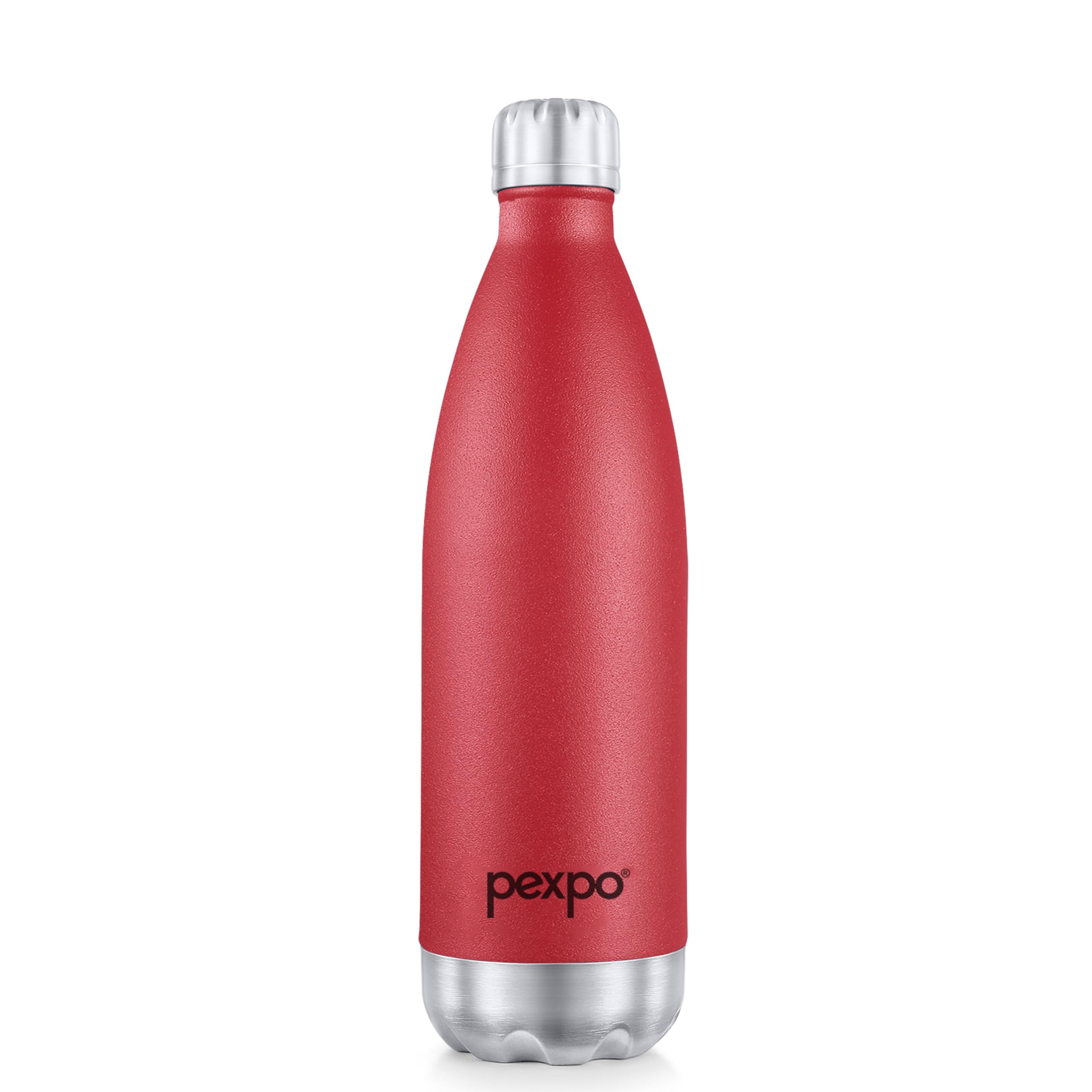 Pexpo Thermo Steel 1 Litre| Hot and Cold Flask | ISI Certified Stainless Steel | 3 Layer Insulation | Leakproof | for Home, Office | 2-Year Warranty | Electro 980ml | Crimson Red