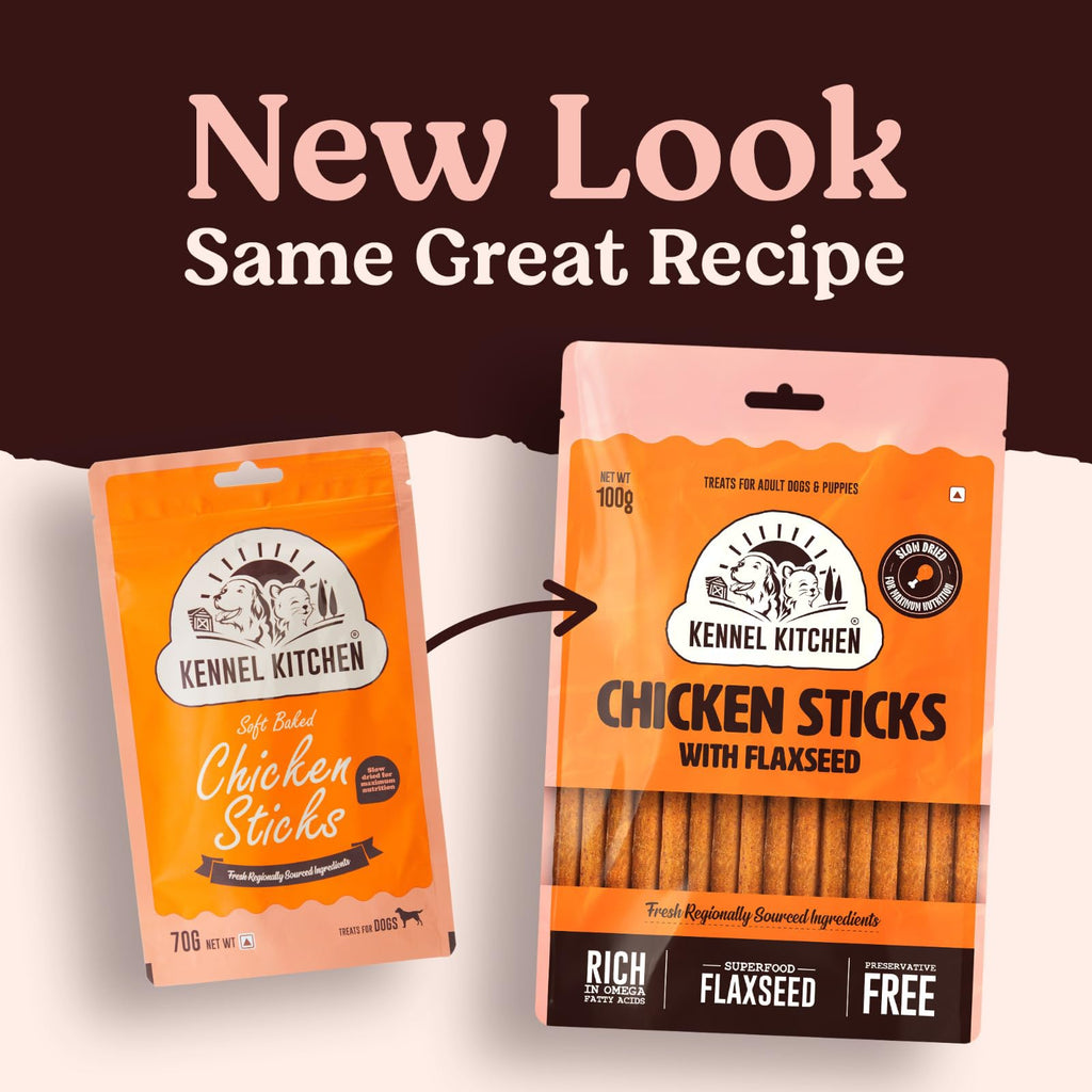 Kennel Kitchen All Life Stages Soft Baked Chicken Stick Treats for Dogs, 100g (Pack of 1)
