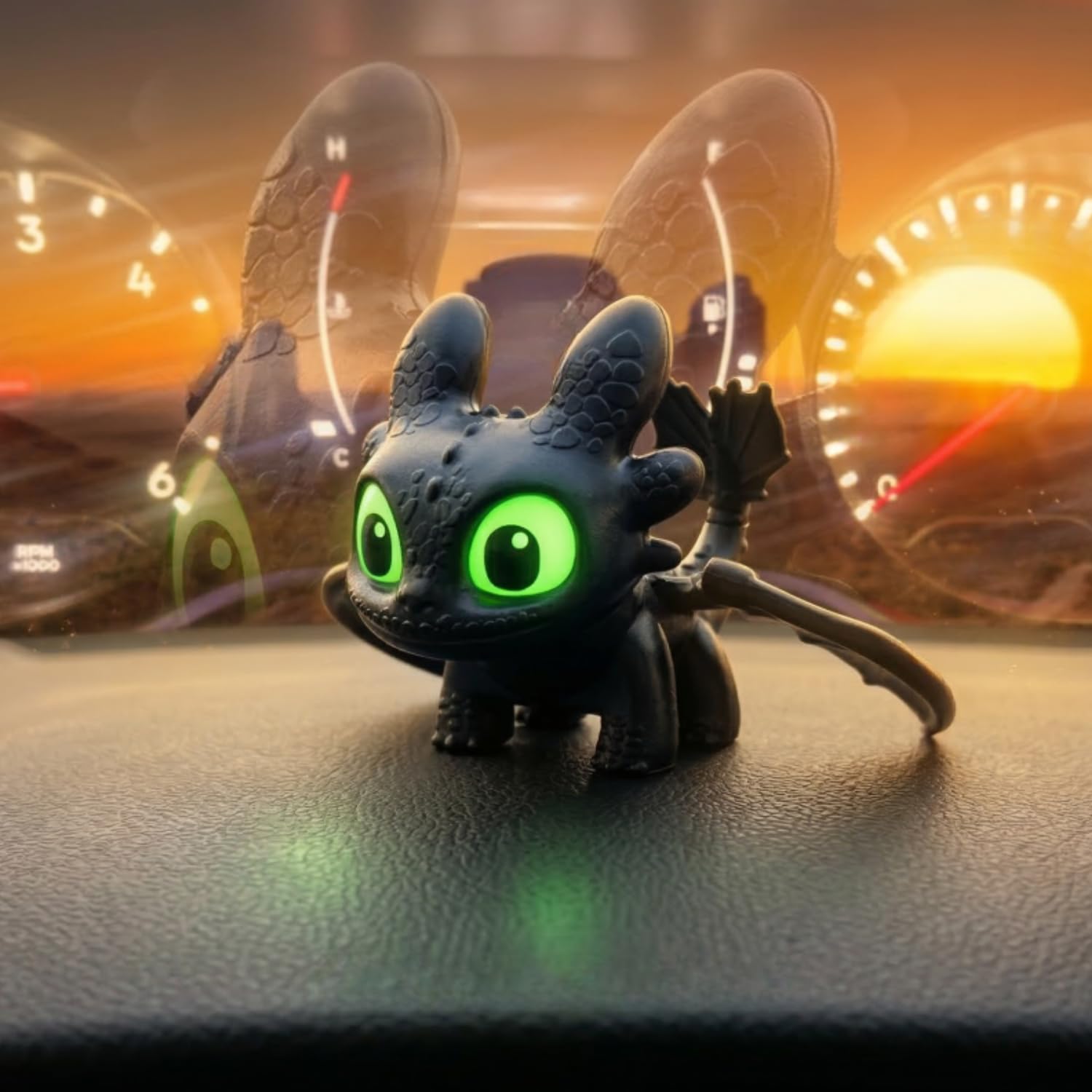 JB'S LAND 3D Dragon Keychain Toy with Moving Wings & LED Light,Night Fury Dragon Keychain, Mini Fantasy Creature Charm for Car Dashboard, Bike Keys, Backpack Bag Accessory & Kids Gift