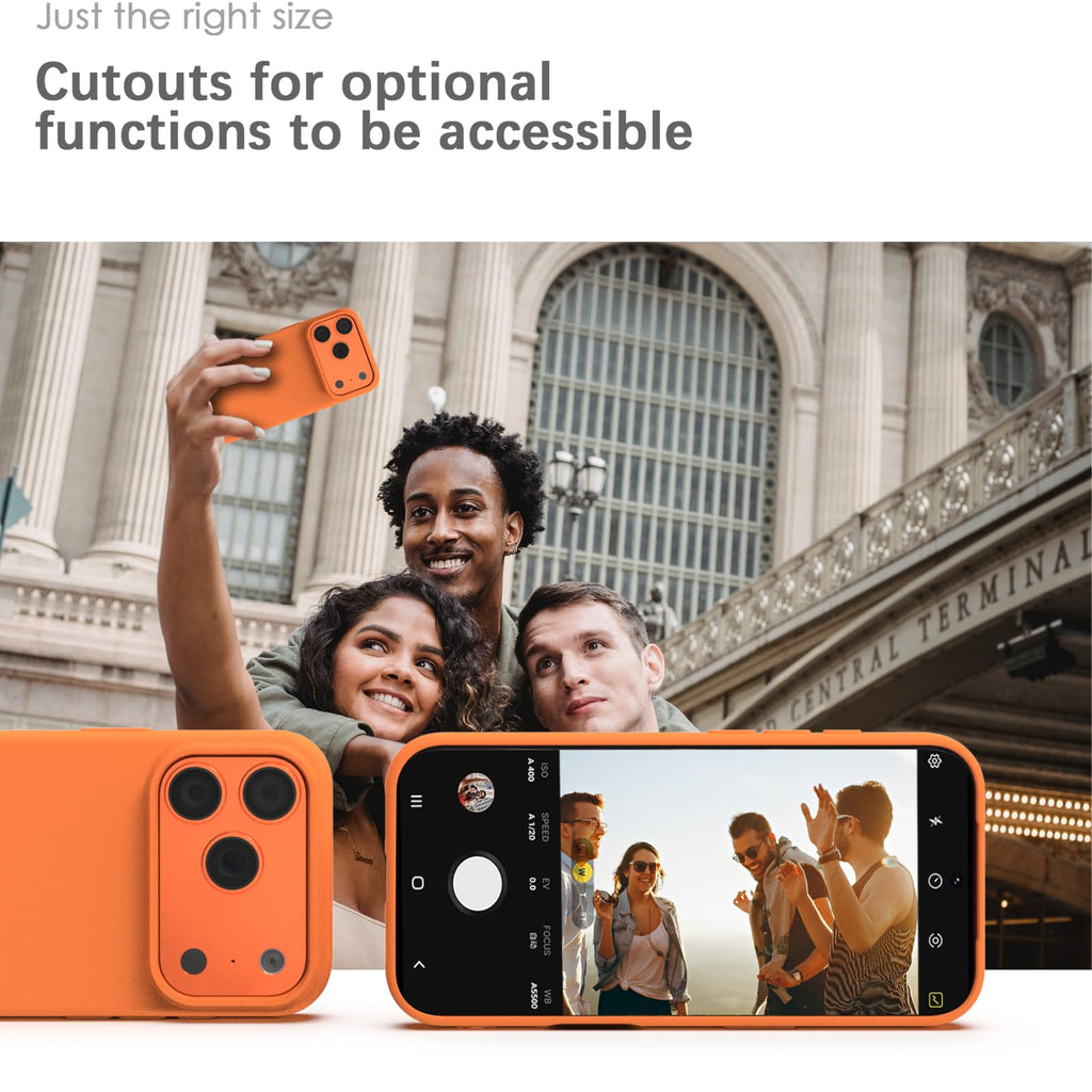 YATWIN Silicone Case for iPhone 17 Pro Max, Soft-Touch, Shockproof, DustProof, Antiskid Phone Cover for Apple iPhone 17 Pro Max - Orange