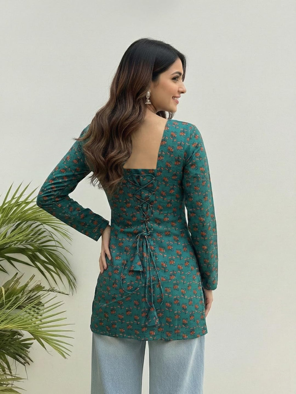 ANNI Designer Women's Viscose Printed Short Kurti (Rahat Rama_S_Rama_Small)