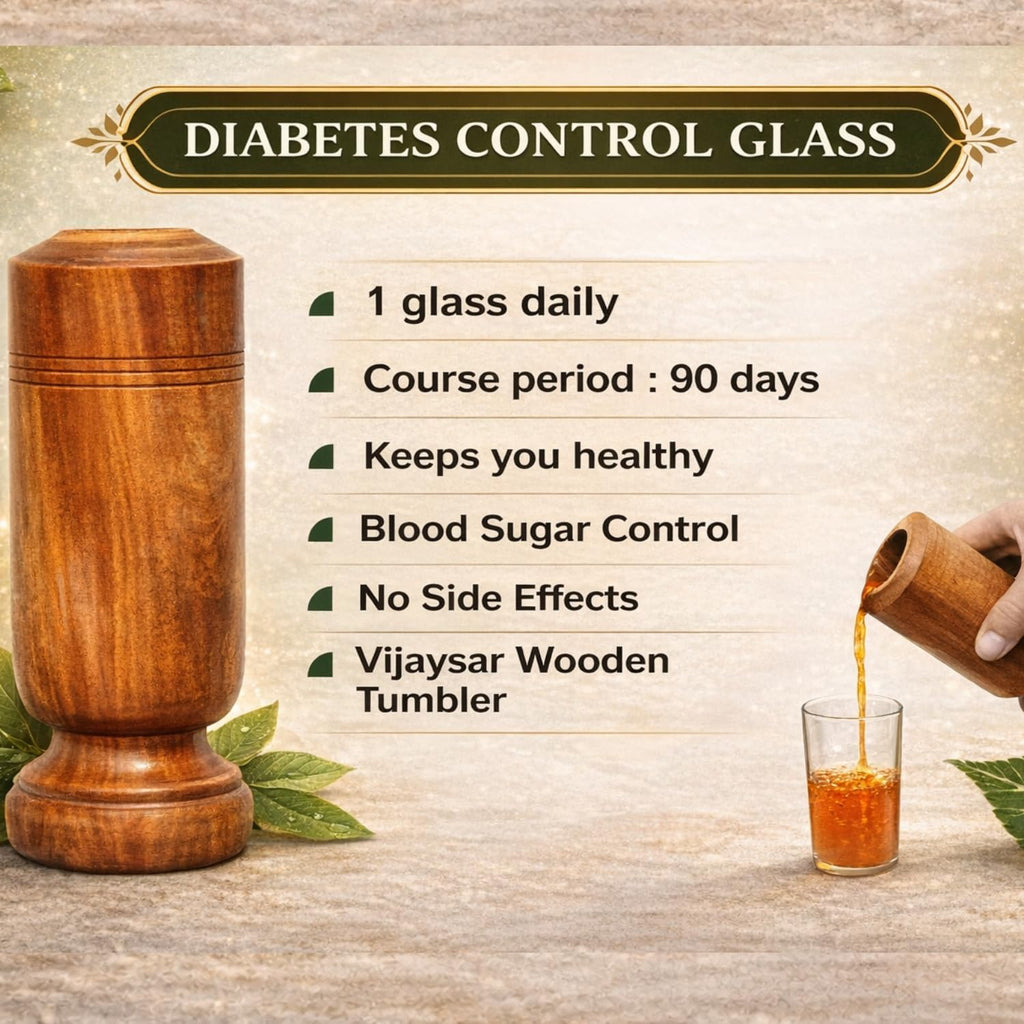 Vijaysar Ki Lakdi Ka Glass 100ml | Ayurvedic Wooden Tumbler for Sugar Balance, Digestion & Wellness | Natural Bija Wood Glass for Detox Water | Handmade Durable No Chemicals No Side Effects