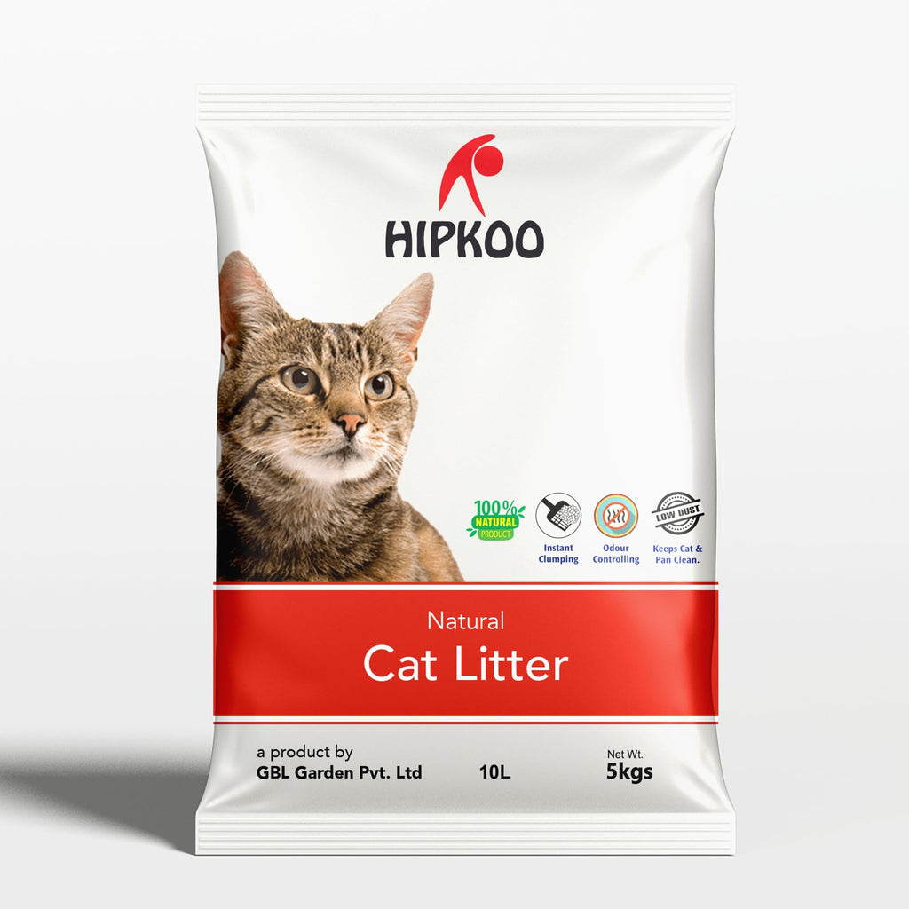 Hipkoo Exclusive Cat Litter 5Kg 100% Natural Unscented Bentonite Clay Dust Free Trial or Travel or Single Pack Fragrance Free Absorbent Eco-Friendly Sand for All Breeds of Cats