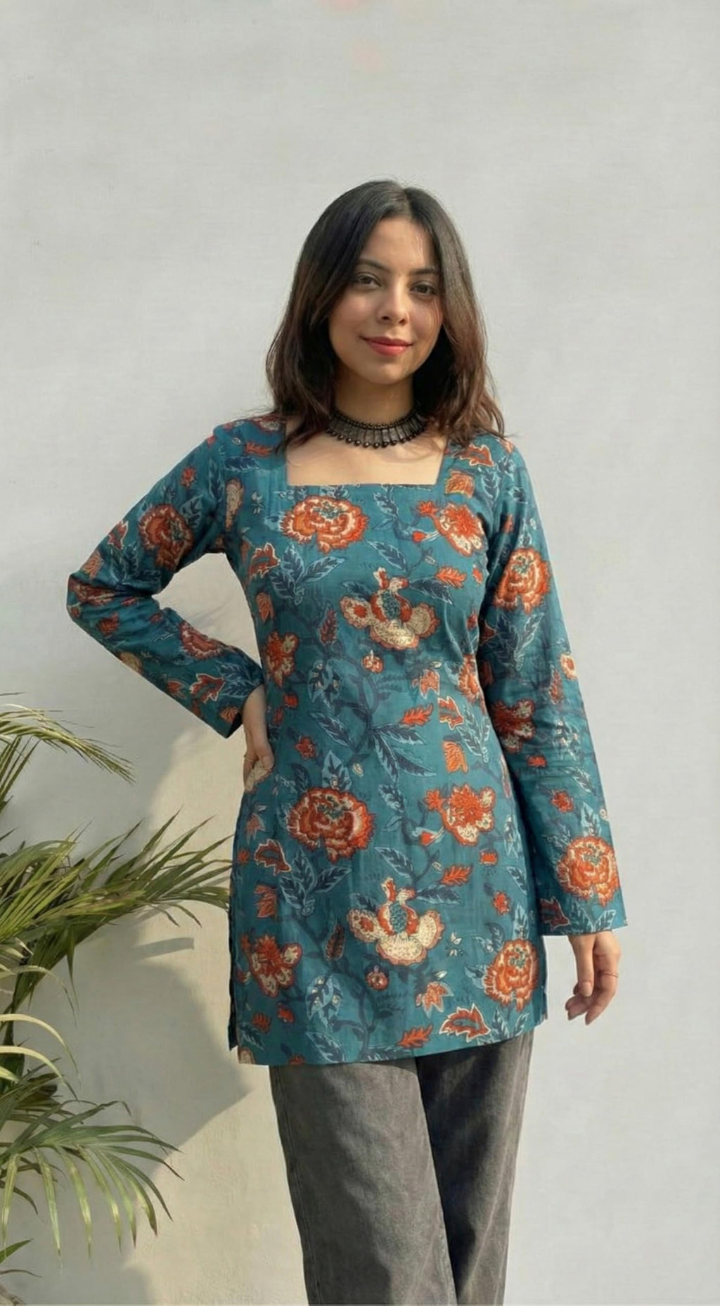 ANNI Designer Women's Viscose Blend Printed Short Kurti (SATHYAM RAMA_M_RAMA_Medium)