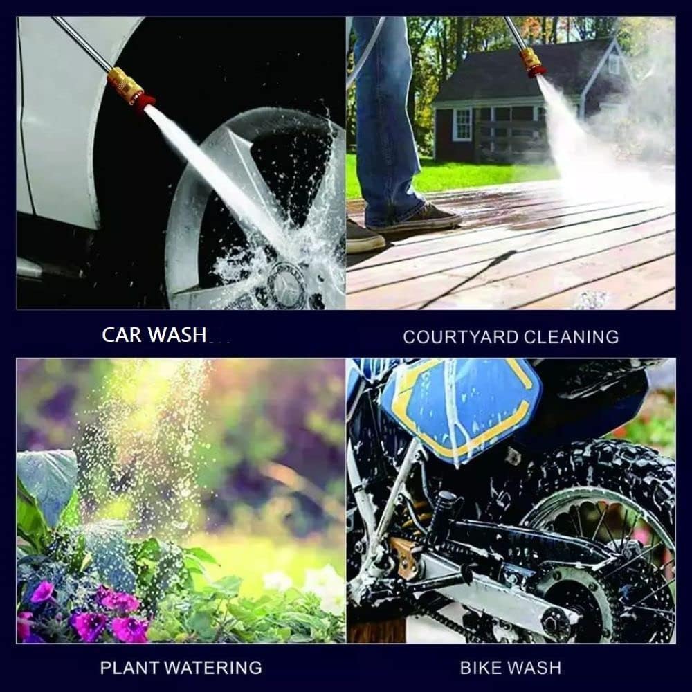 Cordless Portable Pressure Washer Gun 48V 12000mAh | Double Battery Wireless High Pressure Water Gun with Adjustable Nozzle & 5M Hose Pipe | Car Wash, Bike Cleaning & Outdoor Use.