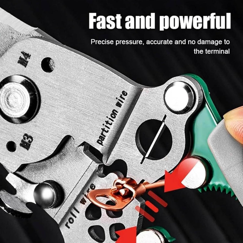 20-in-1 Multifunctional Stainless Steel Wire Cutter Foldable Wire Stripper Crimper Cable Cutter Pliers Non slip Grip for Cutting Electrical Stripping Tool & Crimping Tool with [LED Voltage Tester Pen]