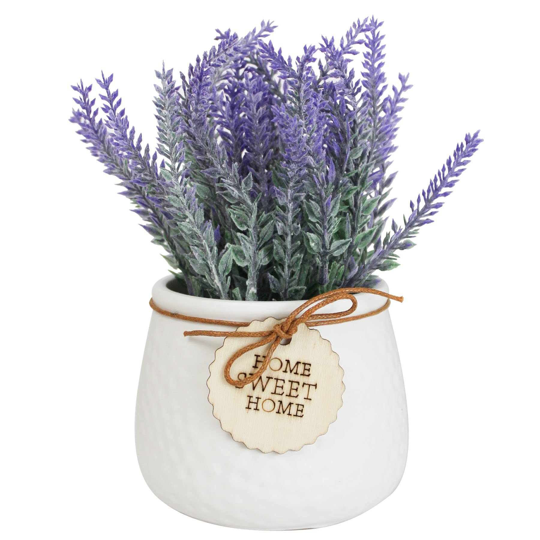 TIED RIBBONS Polyester Artificial Lavender Flower Plant with Pot (Multi, 22.8 Cm X 10.1 Cm) Home Décor Items for Living Room Balcony Kitchen Bedroom Office Table Top Decoration