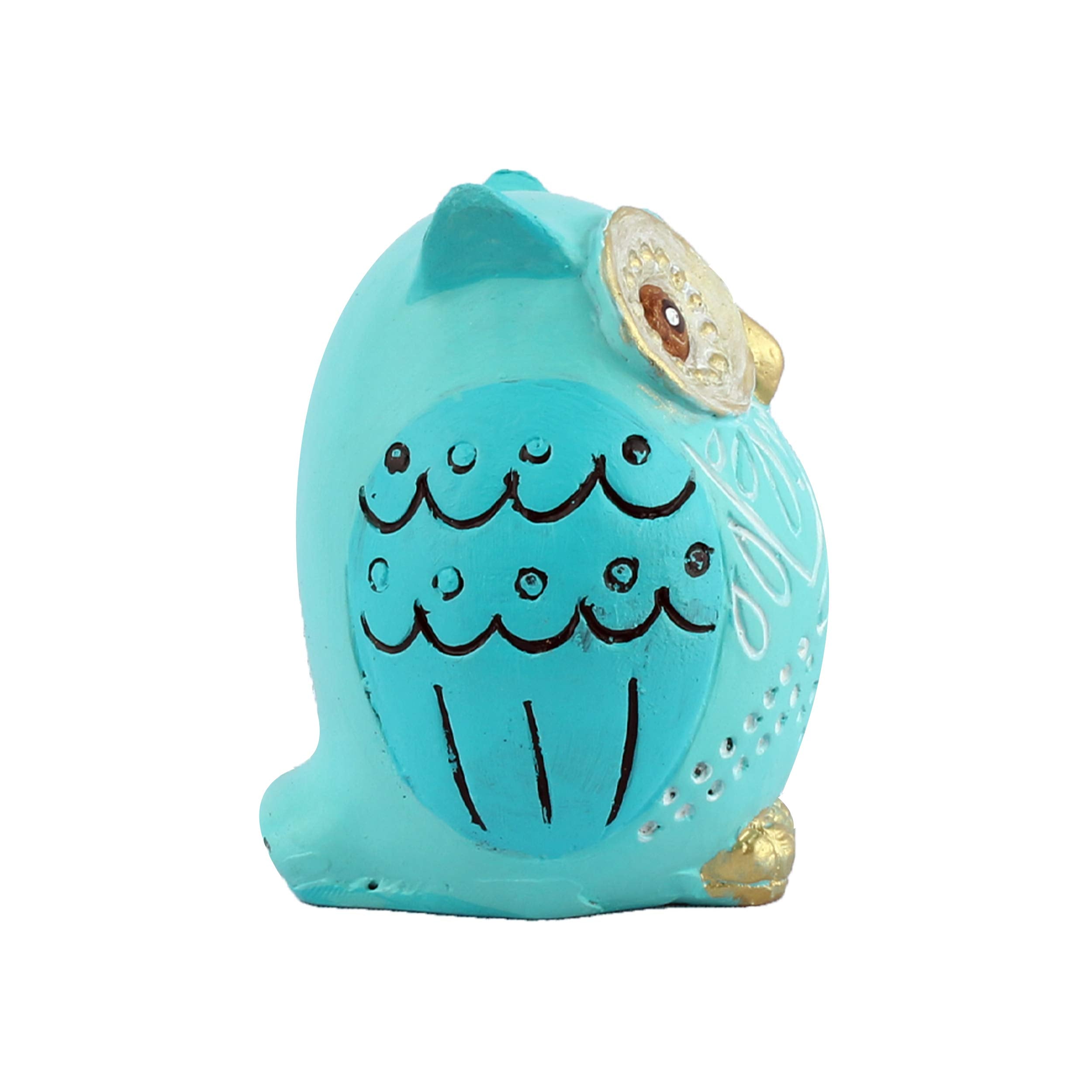 DEQUERA Owl Figurines Tabletop Statues and Figurines for Desktop Book Shelf Decor (Standing Still Style), Color : (Sky Blue)