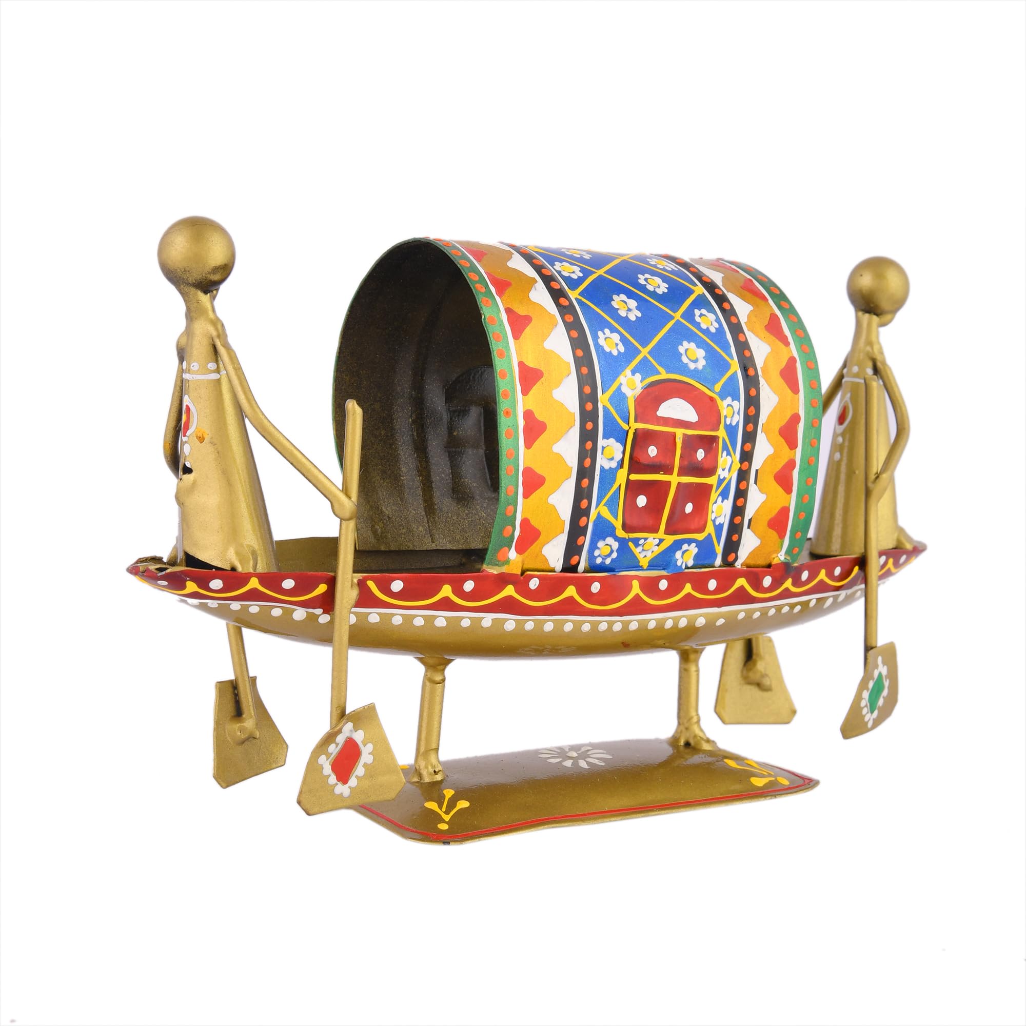 CraftVatika Home Decor Decoration Items for Living Room,Metal Boat Naav Showpiece,Decorative Items for Living Room,Gift Item Housewarming,Marriage,Wedding,Corporate Items,Multicolor,19.5cm,10.5cm