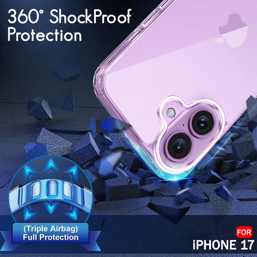 TheGiftKart Ultra-Hybrid Crystal Clear Back Case Cover for iPhone 17 | Shockproof Design | Hard Back Cover Case for iPhone 17 (PC & TPU, Transparent)