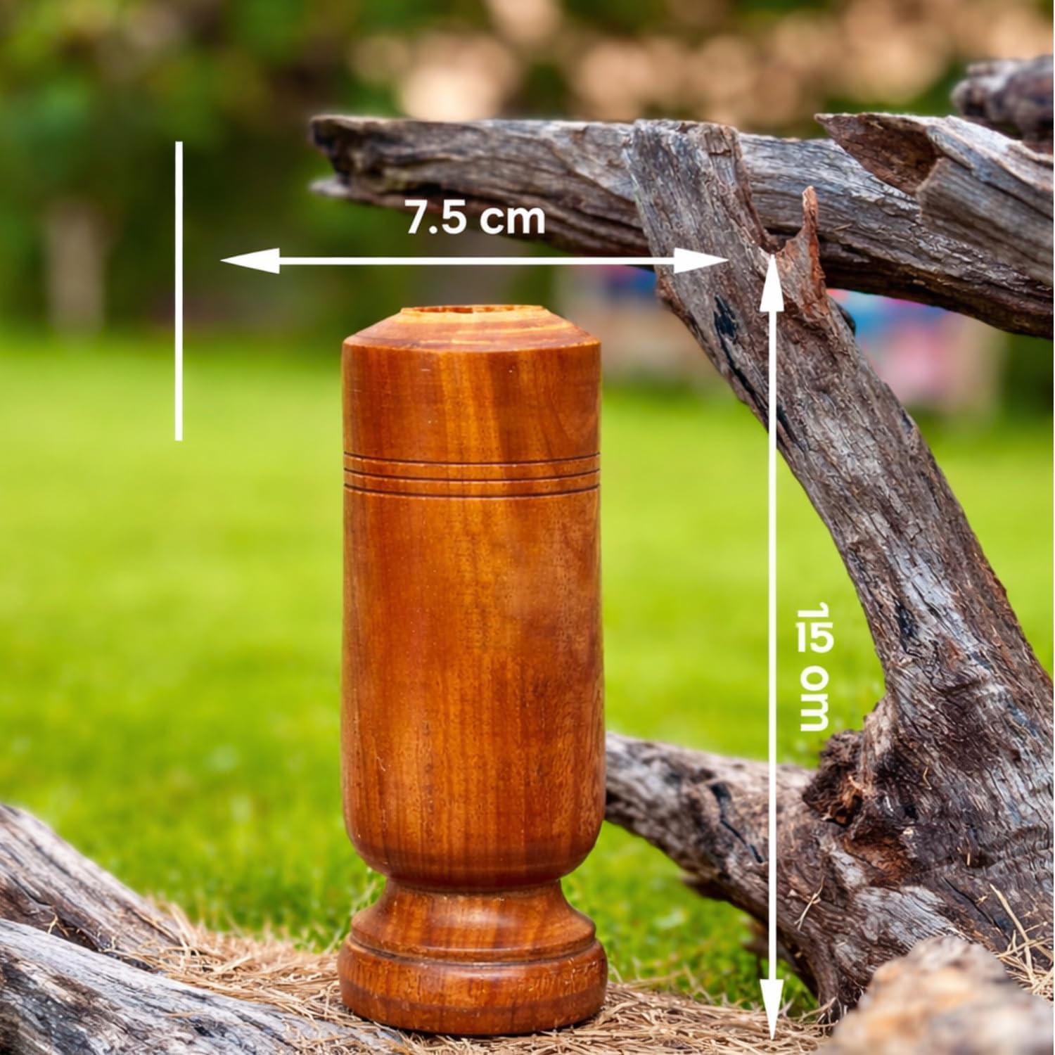 Vijaysar Ki Lakdi Ka Glass 100ml | Ayurvedic Wooden Tumbler for Sugar Balance, Digestion & Wellness | Natural Bija Wood Glass for Detox Water | Handmade Durable No Chemicals No Side Effects
