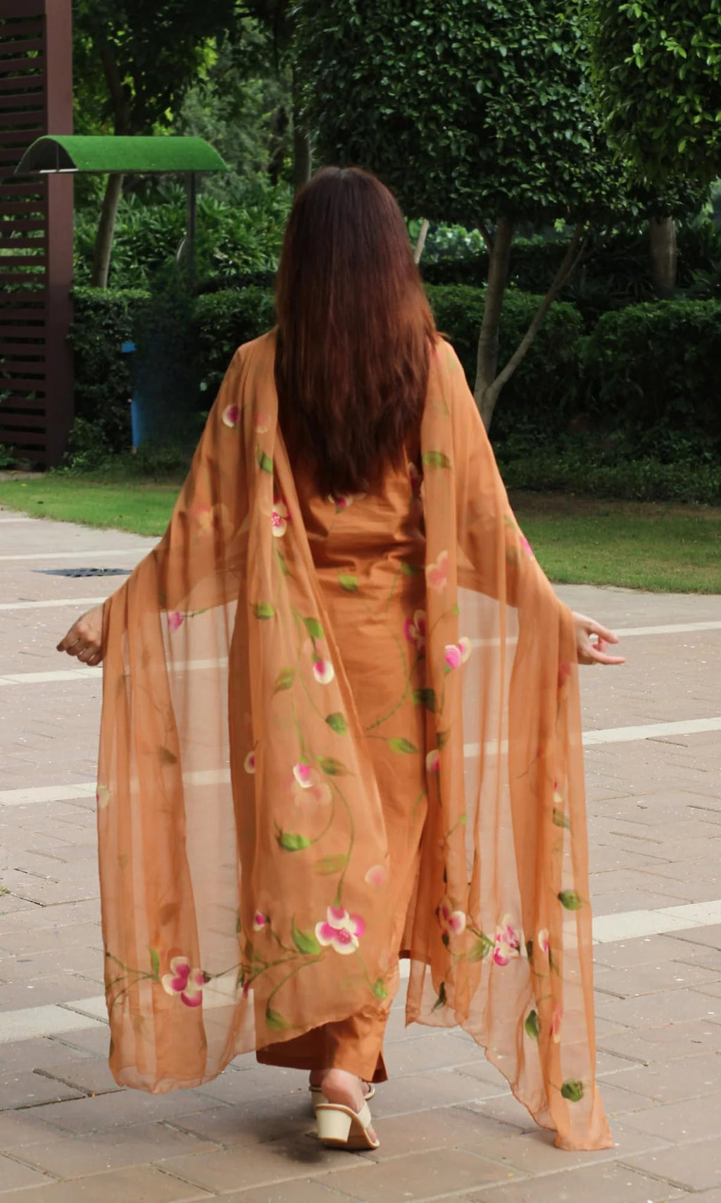 ANNI Designer Women's Viscose Printed Straight Kurta with Pant and Dupatta (LAKYA Orange_XL_Orange_X-Large)