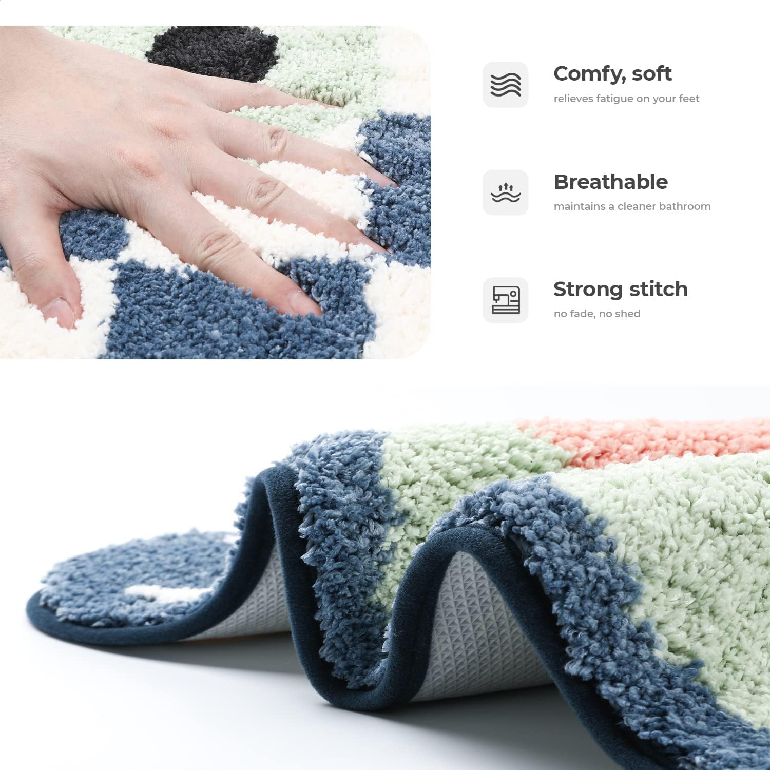 Roseate Frog Super Soft Anti Skid (40x60 cm) Super Absorbent Mats Microfibre 2000 GSM Door Mats for Home/Bathroom/Bedroom/Kitchen/Floor Mat (Pack of 1)