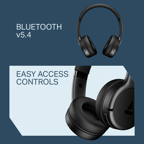 Boat Rockerz 411, 40Ms Low Latency, 40Hrs Battery, 40Mm Drivers, ENx Tech, Stream Ad Free Music via App Support, Bluetooth Headphones, Wireless Over Ear Headphone with Mic (Active Black)