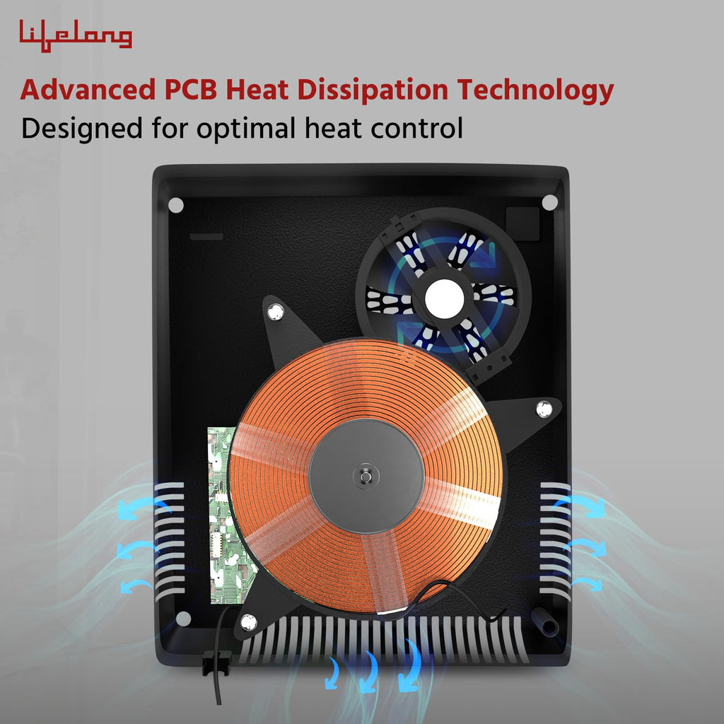 Lifelong 1800 Watt Induction Stove With Surge Protection, Electric Induction, 7 Preset Indian Menu Options, Auto Shut Off&Temperature Control with Voltage Protection, 1 Year Manufacturer's Warranty