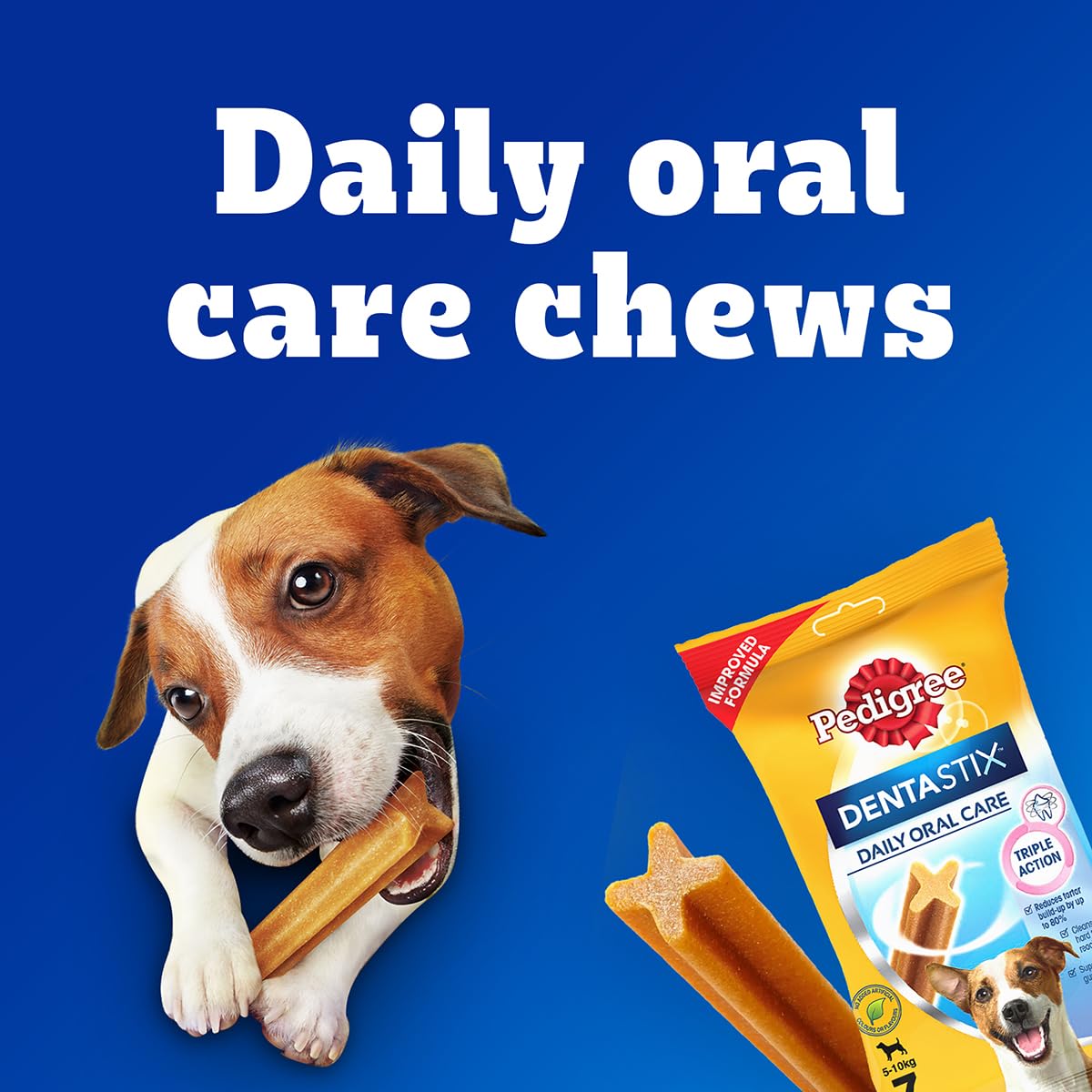 Pedigree Dentastix Oral Care Dog Treat, Adult Small Breed (5-10 kg), 440 g, Recommended by Vets, Supports Gum Health, Reduces Risk of Gum diseases