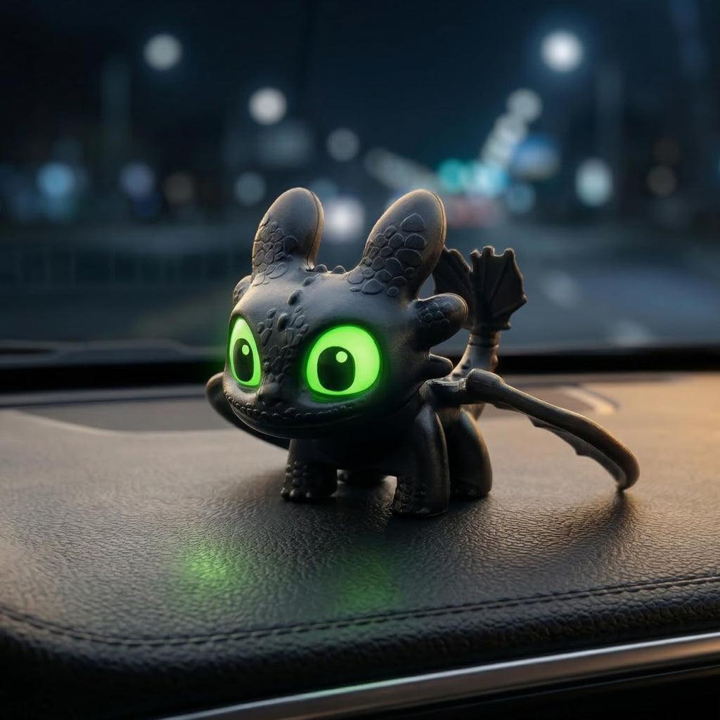 JB'S LAND 3D Dragon Keychain Toy with Moving Wings & LED Light,Night Fury Dragon Keychain, Mini Fantasy Creature Charm for Car Dashboard, Bike Keys, Backpack Bag Accessory & Kids Gift