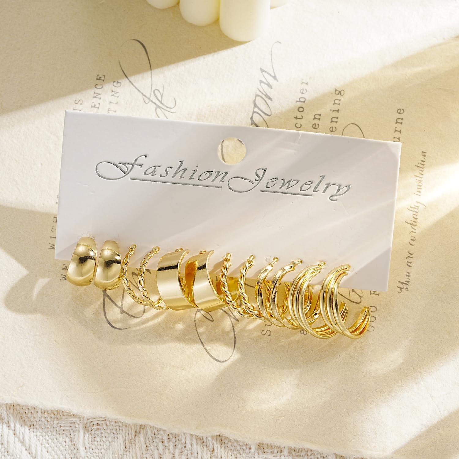 Shining Diva Fashion 6 Pairs Combo Set Latest Stylish Hoop Earrings for Women and Girls (15725er)