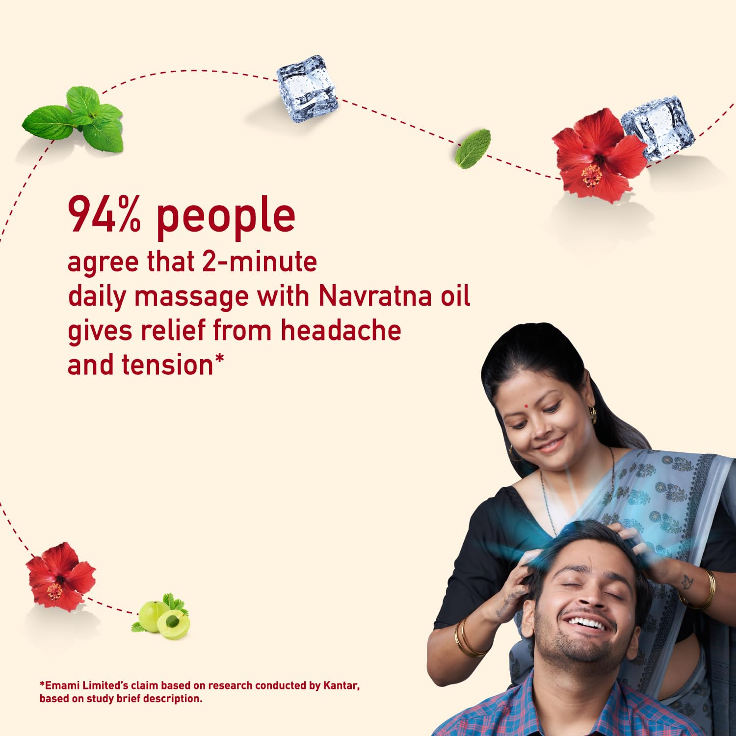 Navratna Ayurvedic Cool Oil | Combination of 9 Ayurvedic Herbs | Relieves Headache, Body ache, Tiredness, Sleeplessness & Tension| Improves Scalp Health | Relaxing & Rejuvenating cooling effect, 300ml