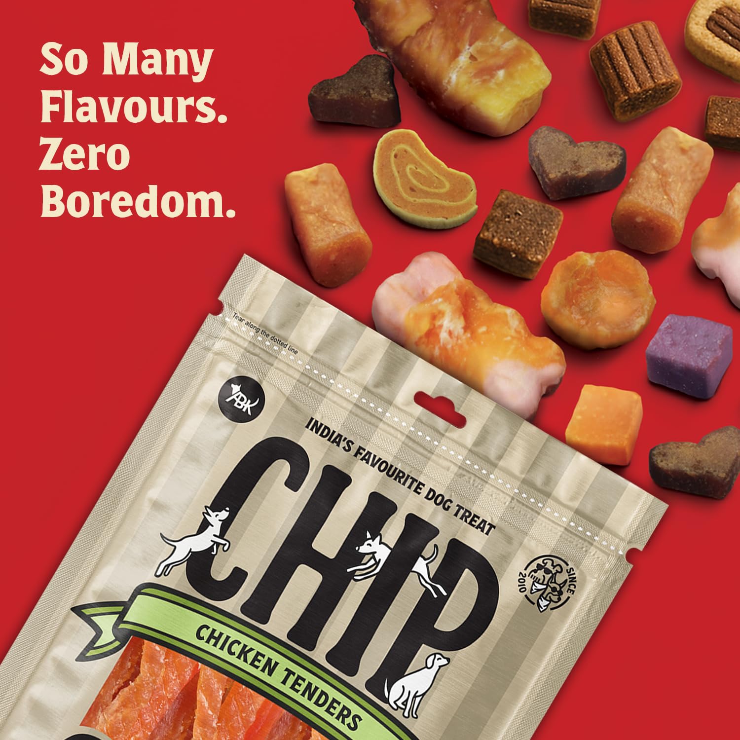 Chip Chops Chicken Tenders Slice Dog Treats | High Protein, Low Fat, Crunchy & Tasty Dry Treats | Optimum Health Formula, Healthy & Easily Digestible Snack for All Life Stages – 70g