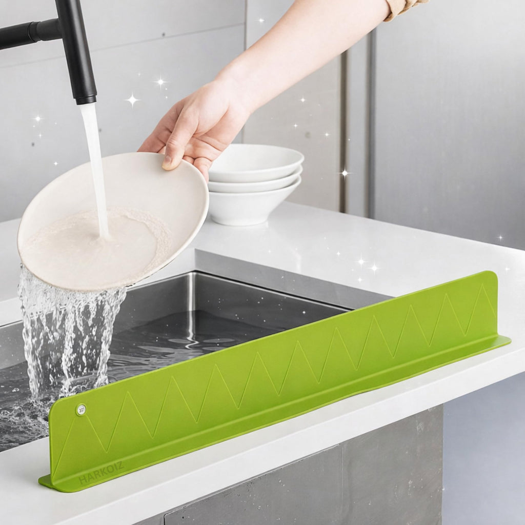 Silicone Sink Splash Guard 40 CM for Indian Kitchens | Standard Size Anti-Splash Water Control Strip with Strong Suction Cups | Reusable Sink Edge Guard for Kitchen & Bathroom (Pack of 1)