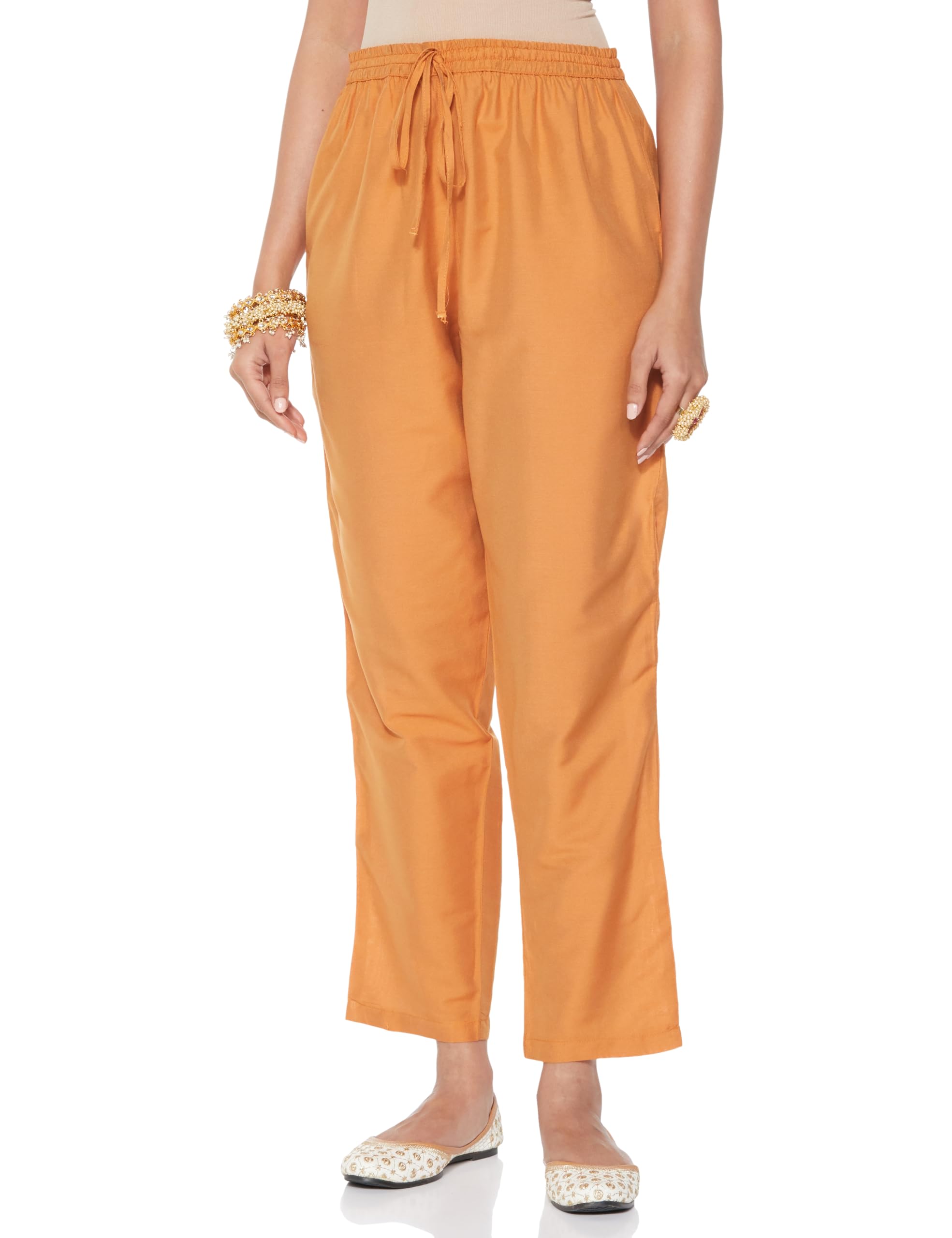 Amazon Brand - Myx Women's Embroidered Anarkali Kurta Set with Organza Dupatta in Chanderi Blend (AW25-MYX-RKM-KS-18_Rust_L)