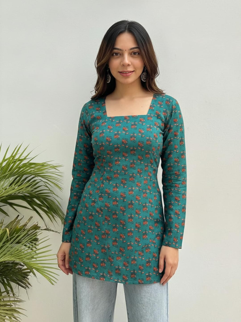 ANNI Designer Women's Viscose Printed Short Kurti (Rahat Rama_S_Rama_Small)