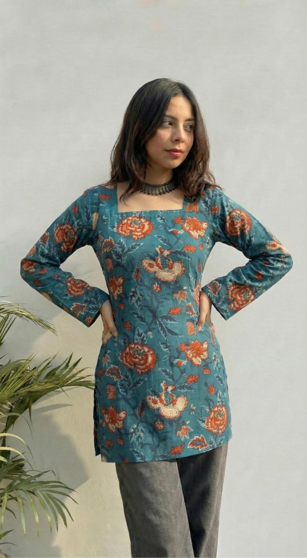 ANNI Designer Women's Viscose Blend Printed Short Kurti (SATHYAM RAMA_M_RAMA_Medium)